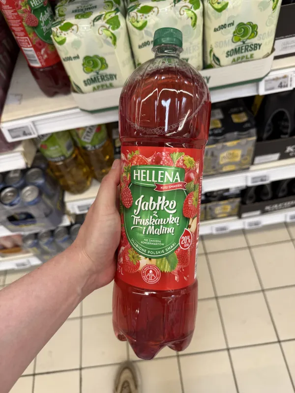 Hellena Napój Niegazowany Jabłko z Truskawką i Maliną | 1750ml