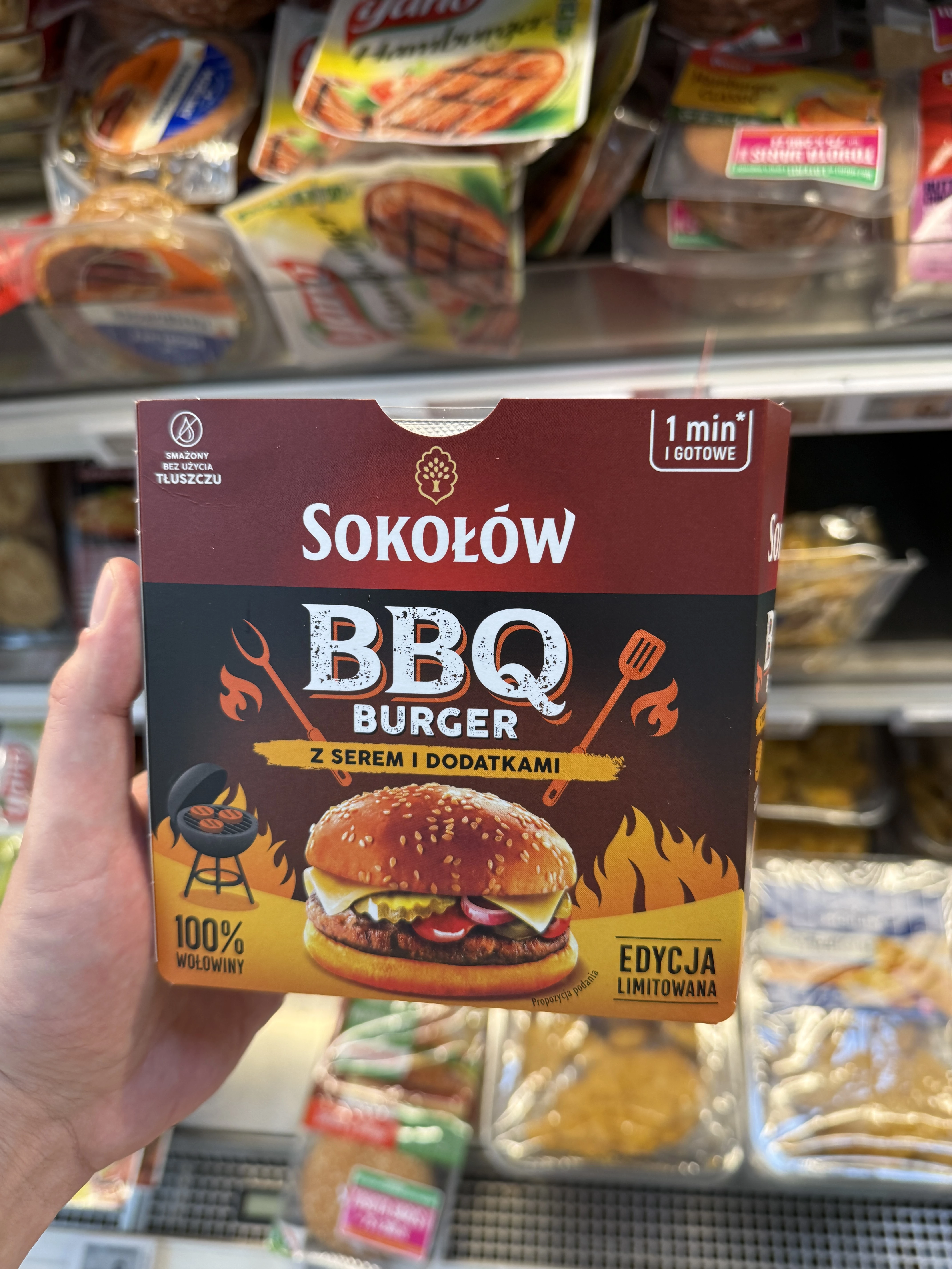 Burger wołowy BBQ z serem i dodatkami Sokołów | 150g