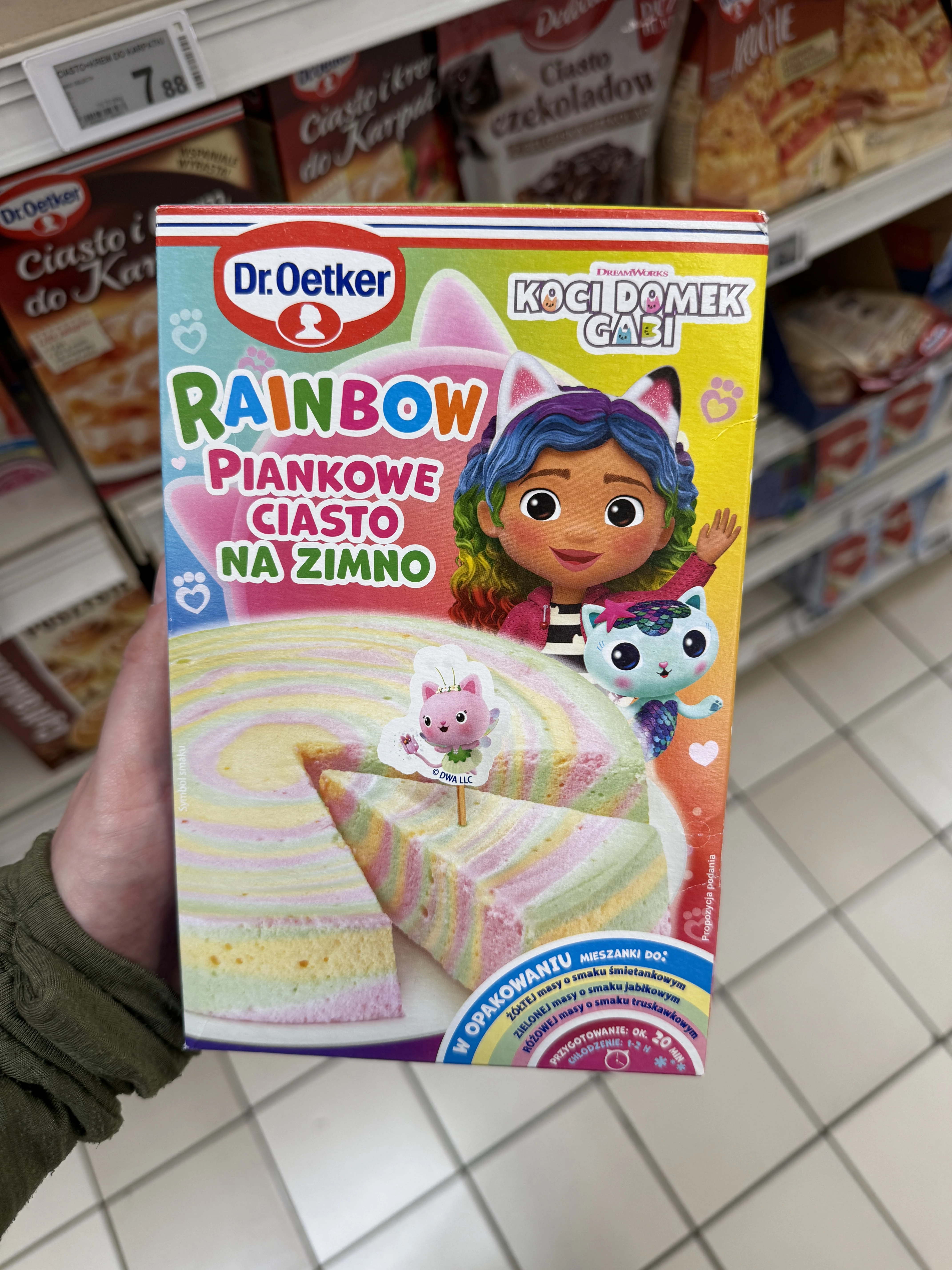 Dr. Oetker Rainbow Piankowe Ciasto na Zimno Koci Domek Gabi | 168g