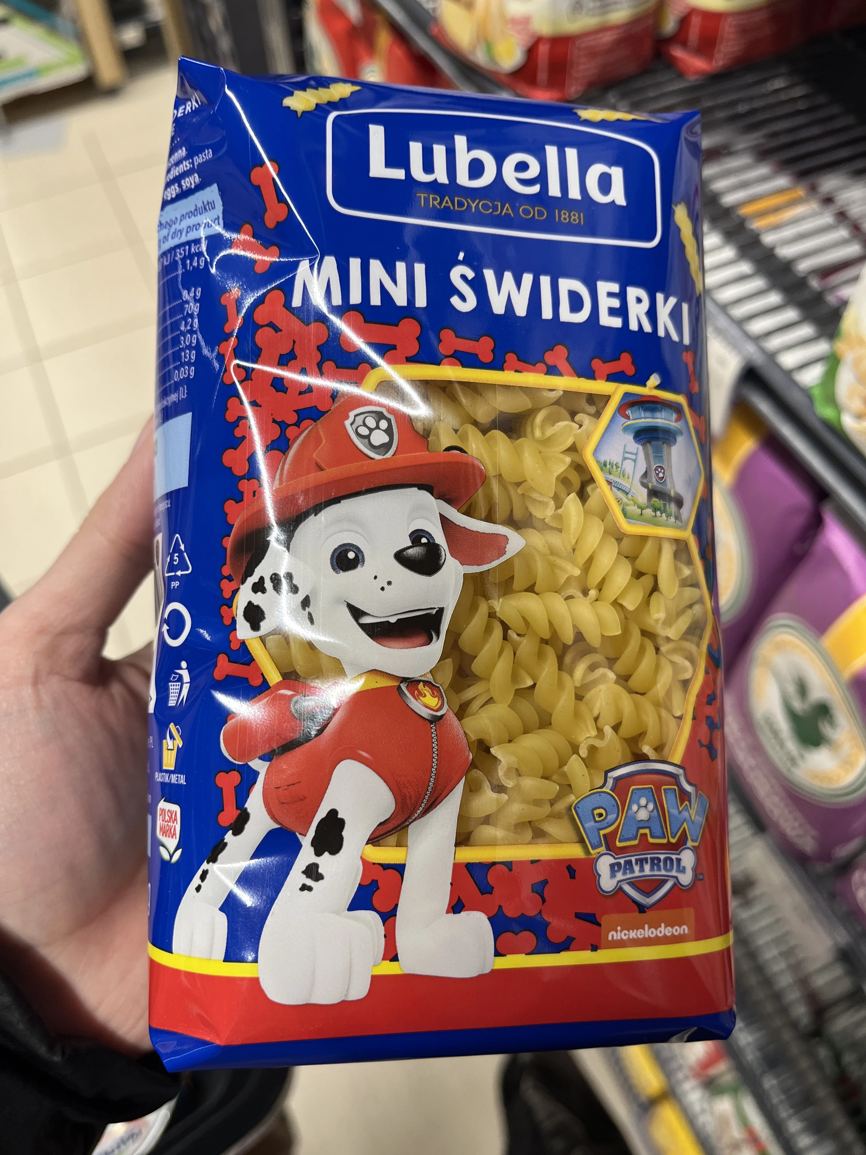 Lubella Makaron Mini Świderki Psi Patrol | 400g