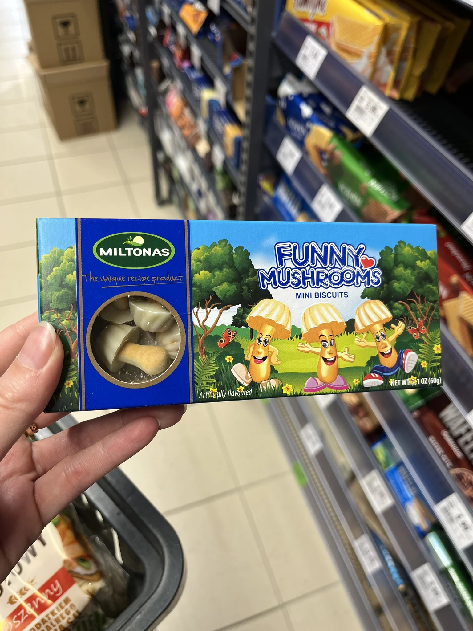 Miltonas Funny Mushrooms Mini Biscuits white chocolate | 60g