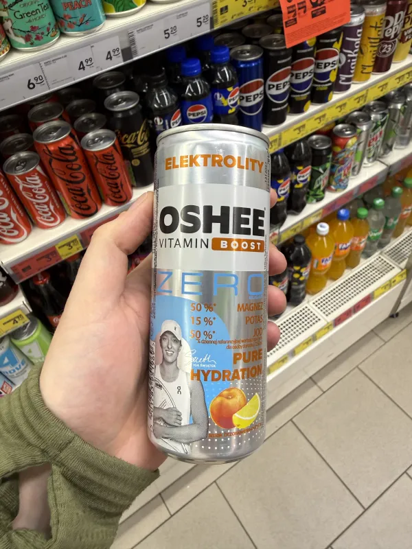 OSHEE Vitamin Boost ZERO Elektrolity Brzoskwinia-Cytryna | 250ml