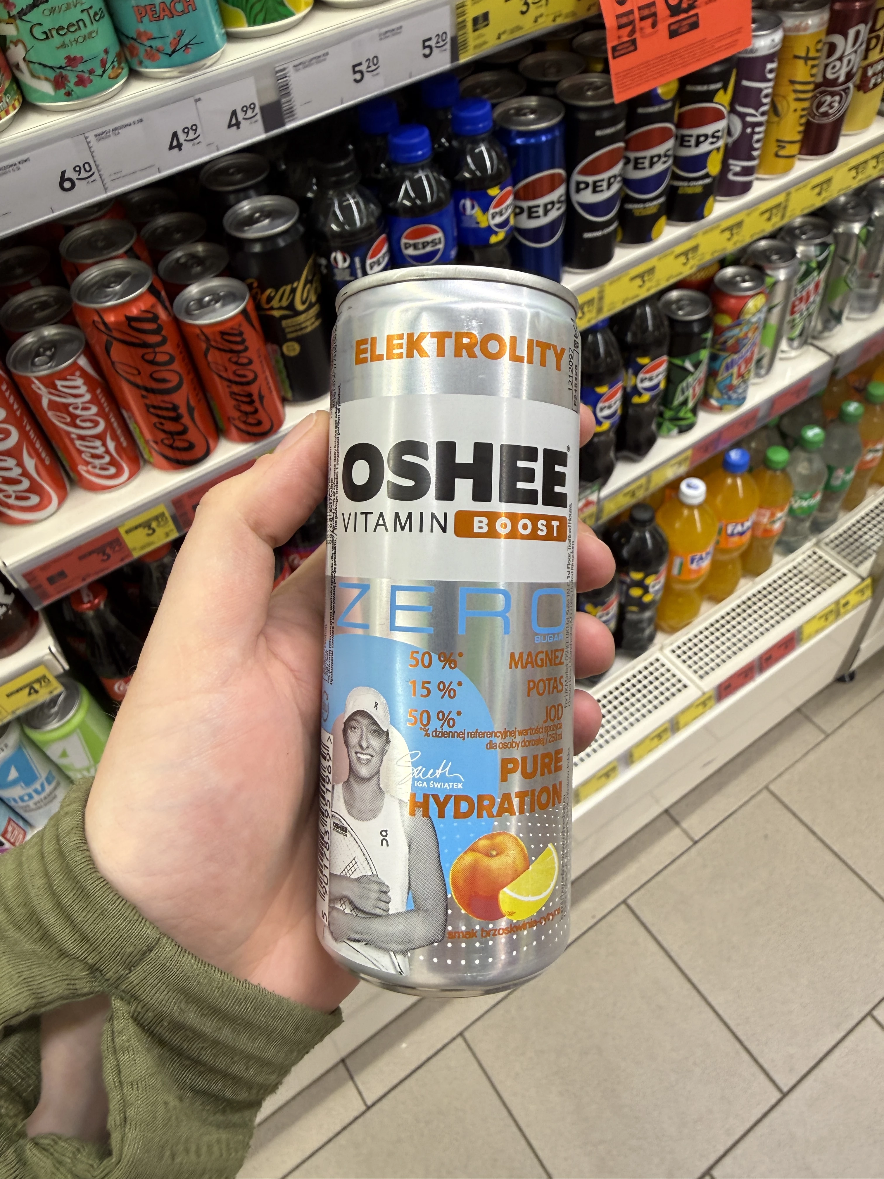 OSHEE Vitamin Boost ZERO Elektrolity Brzoskwinia-Cytryna | 250ml