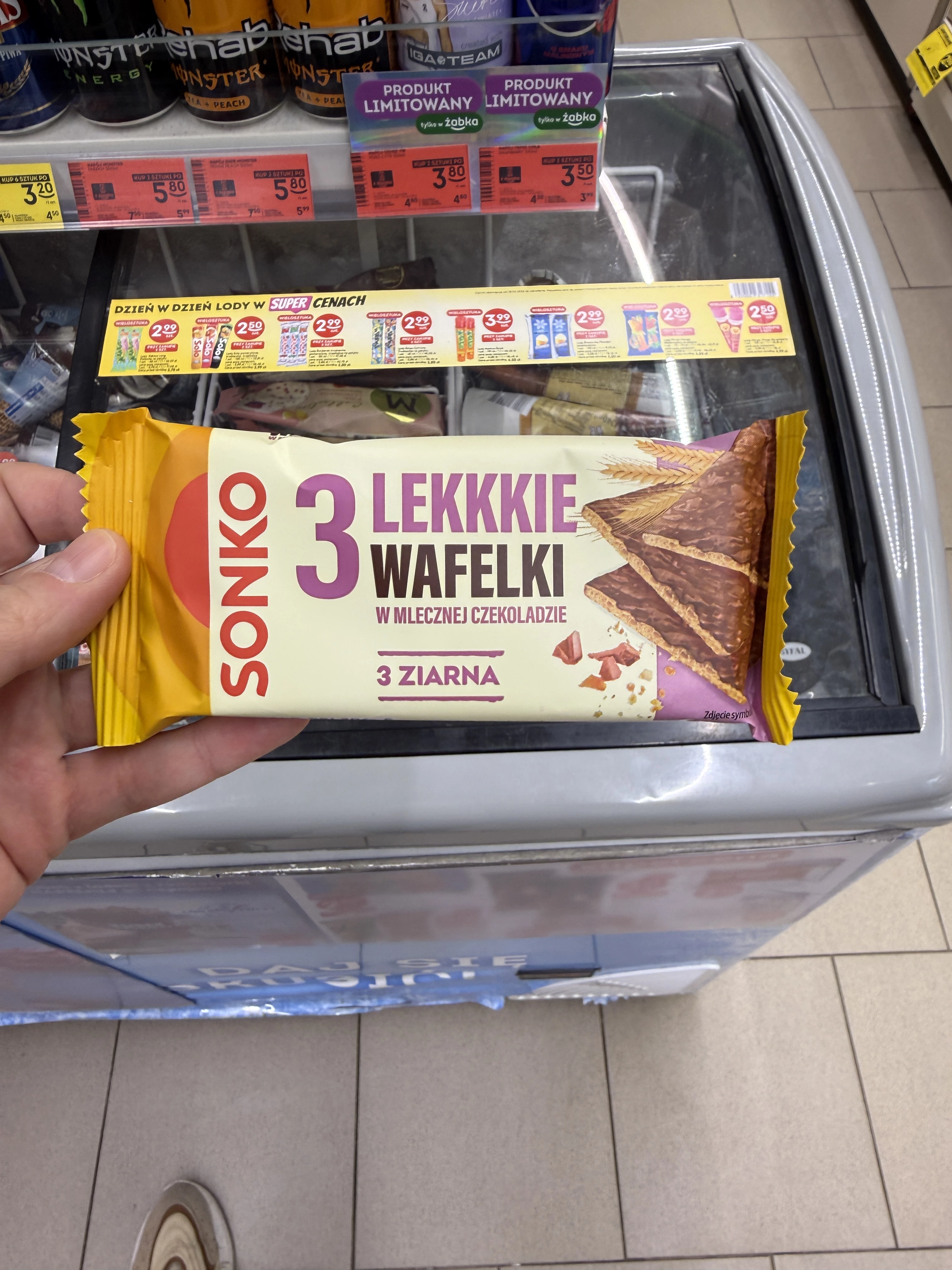 Sonko Lekkie Wafelki 3 Ziarna w mlecznej czekoladzie | 36g