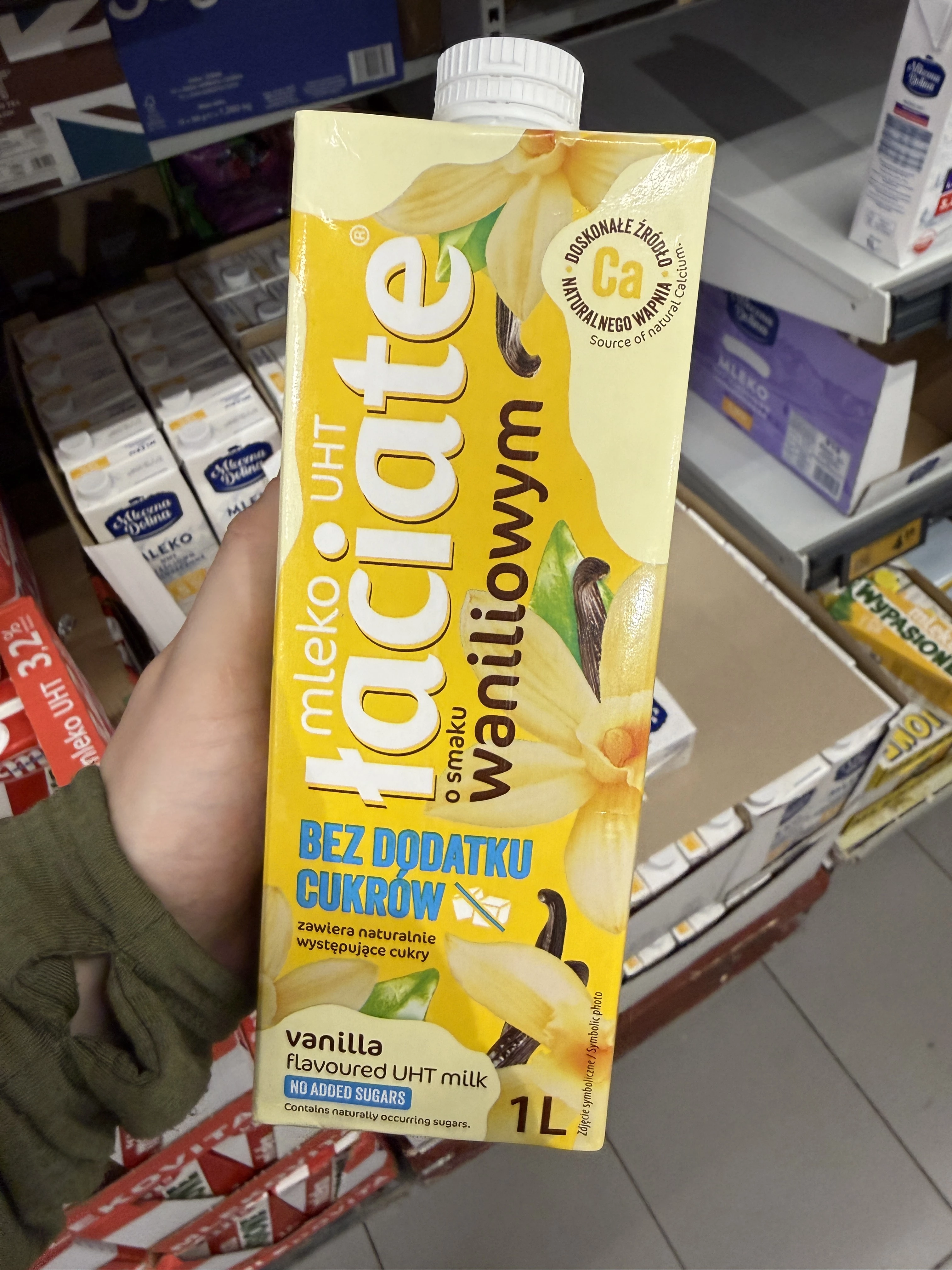 Łaciate Mleko UHT o smaku waniliowym bez dodatku cukrów | 1000ml
