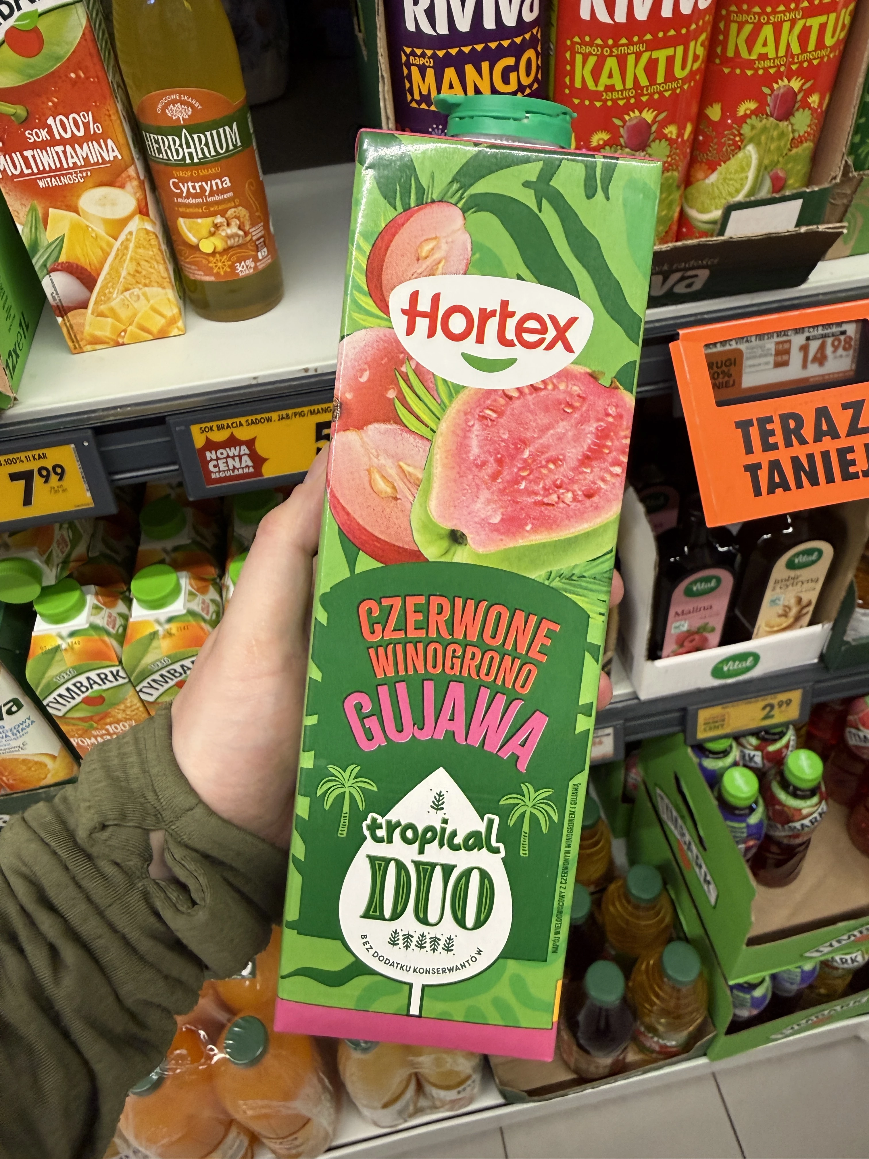 Hortex Tropical Duo Napój wieloowocowy czerwone winogrono gujawa | 1000ml