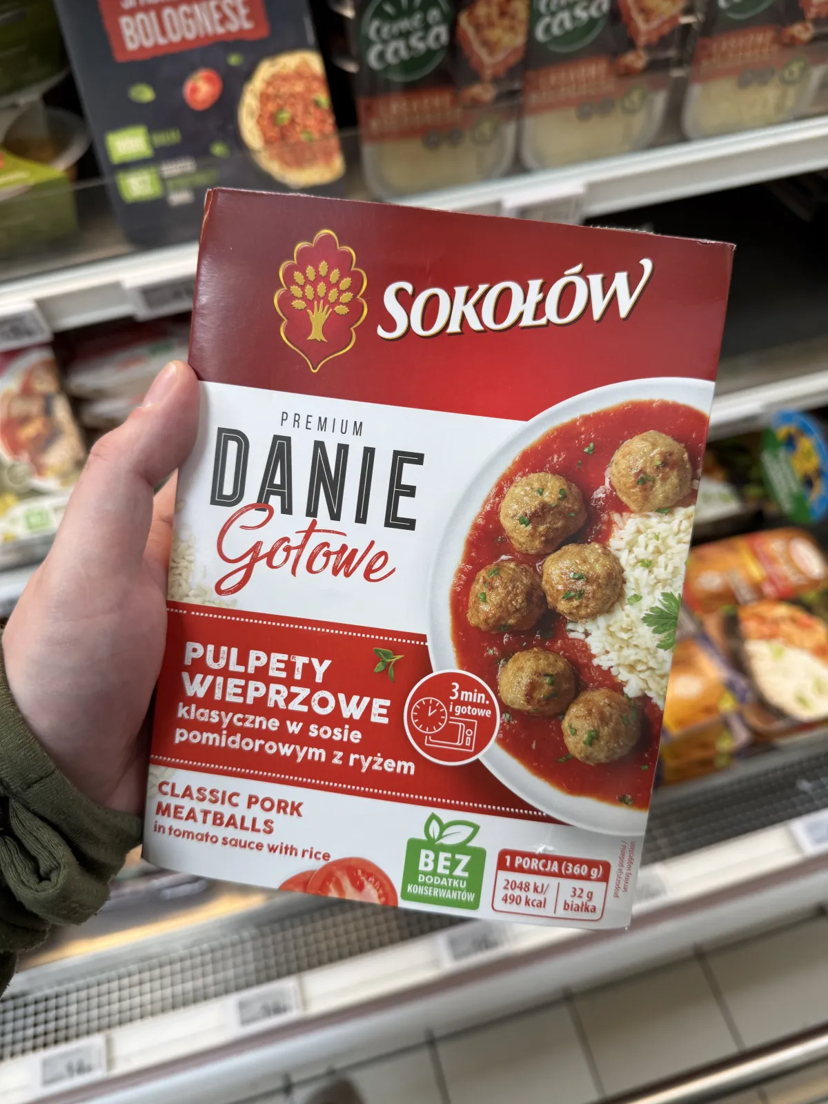 Sokołów Danie Gotowe Pulpety wieprzowe klasyczne w sosie pomidorowym z ryżem | 360g