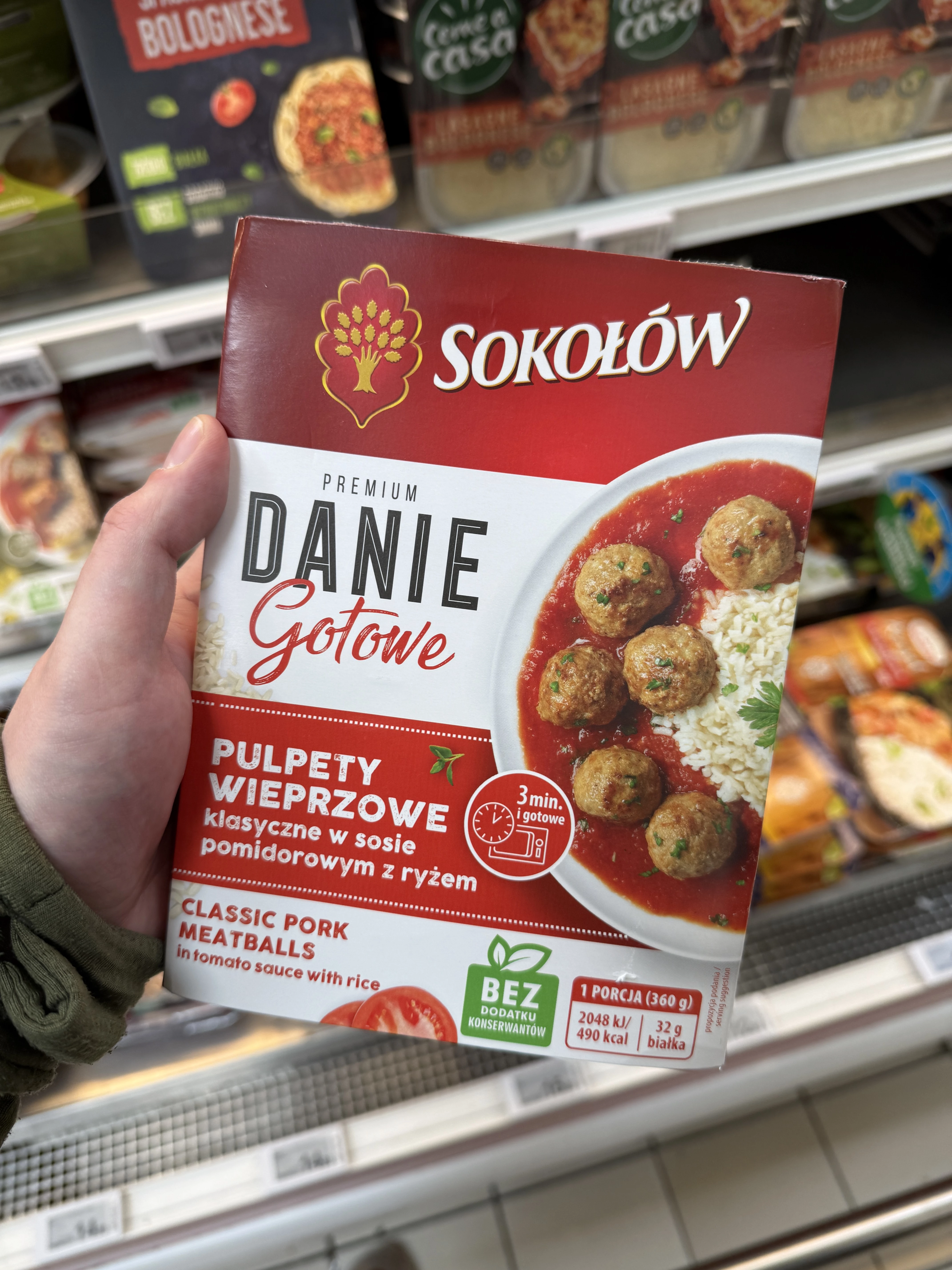 Sokołów Danie Gotowe Pulpety wieprzowe klasyczne w sosie pomidorowym z ryżem | 360g