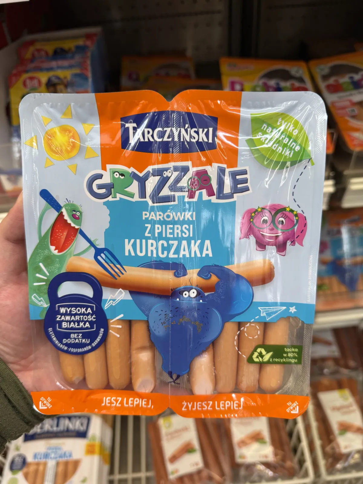 Tarczyński Gryzzale Parówki z piersi kurczaka | 160g