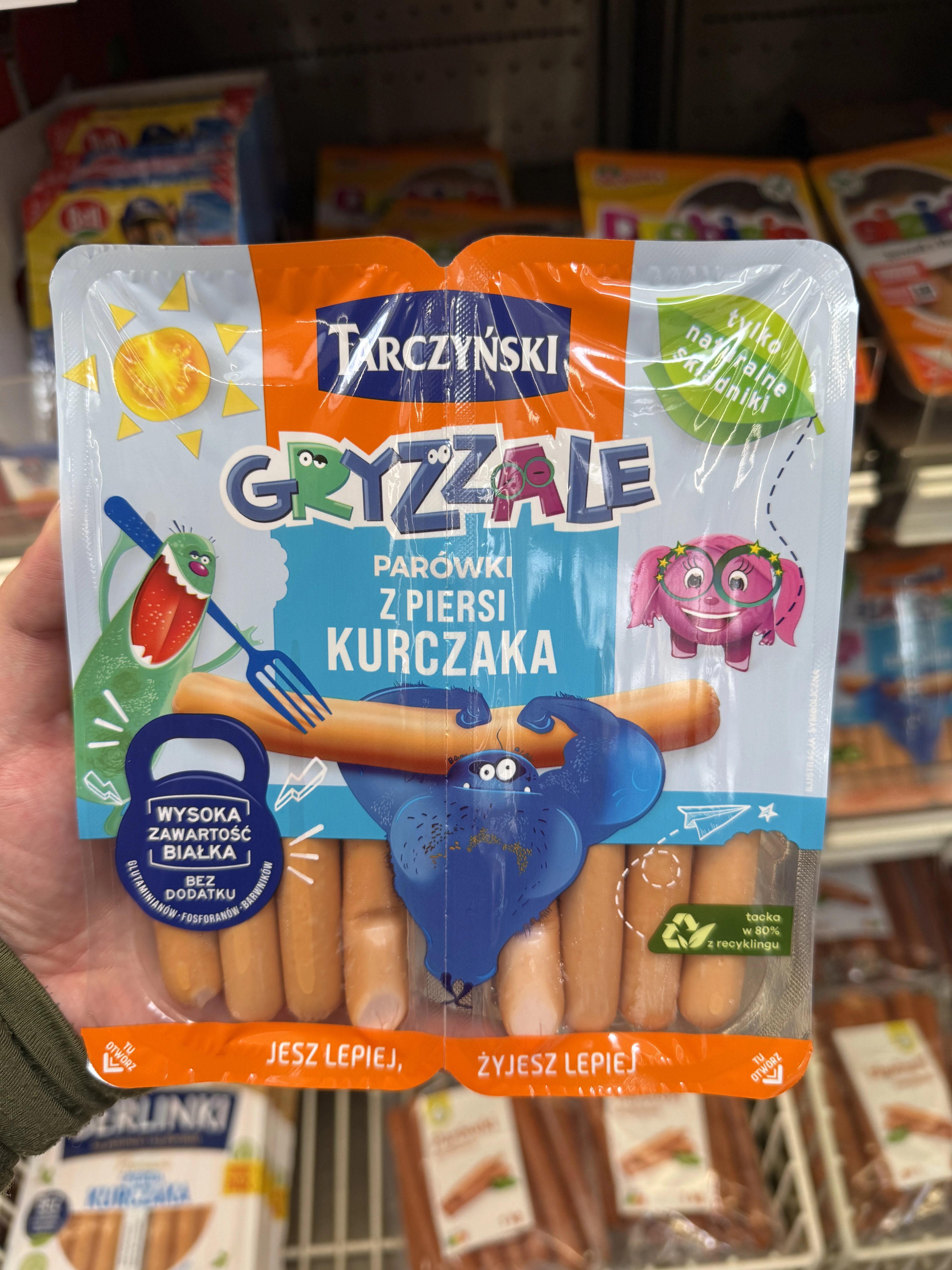 Tarczyński Gryzzale Parówki z piersi kurczaka | 160g