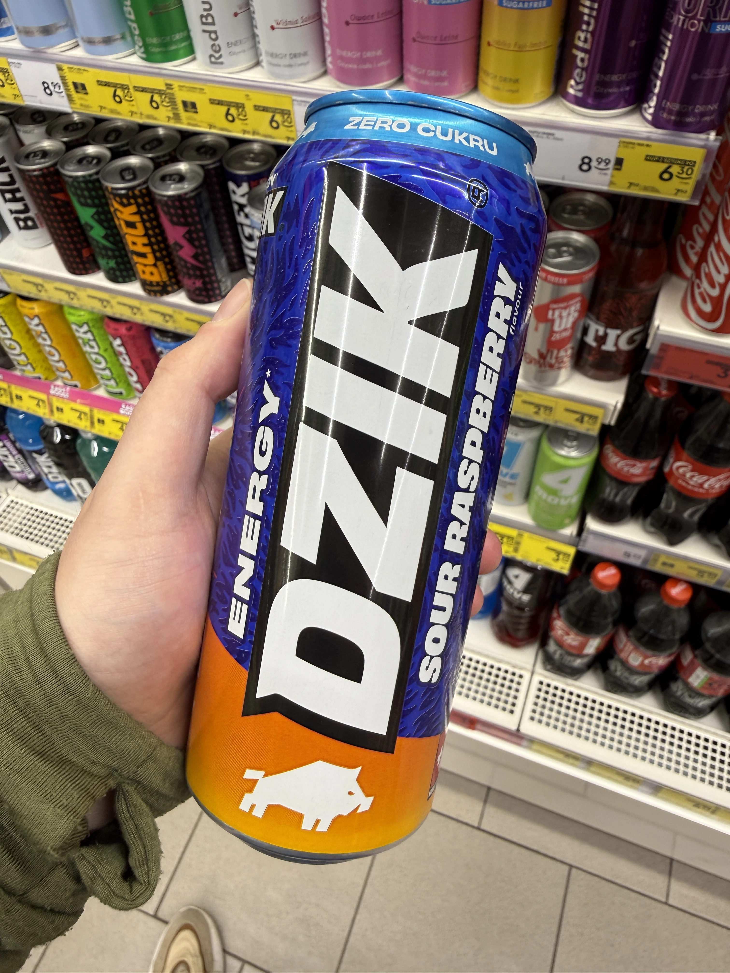 Dzik Energy Sour Raspberry Zero Cukru | 500ml