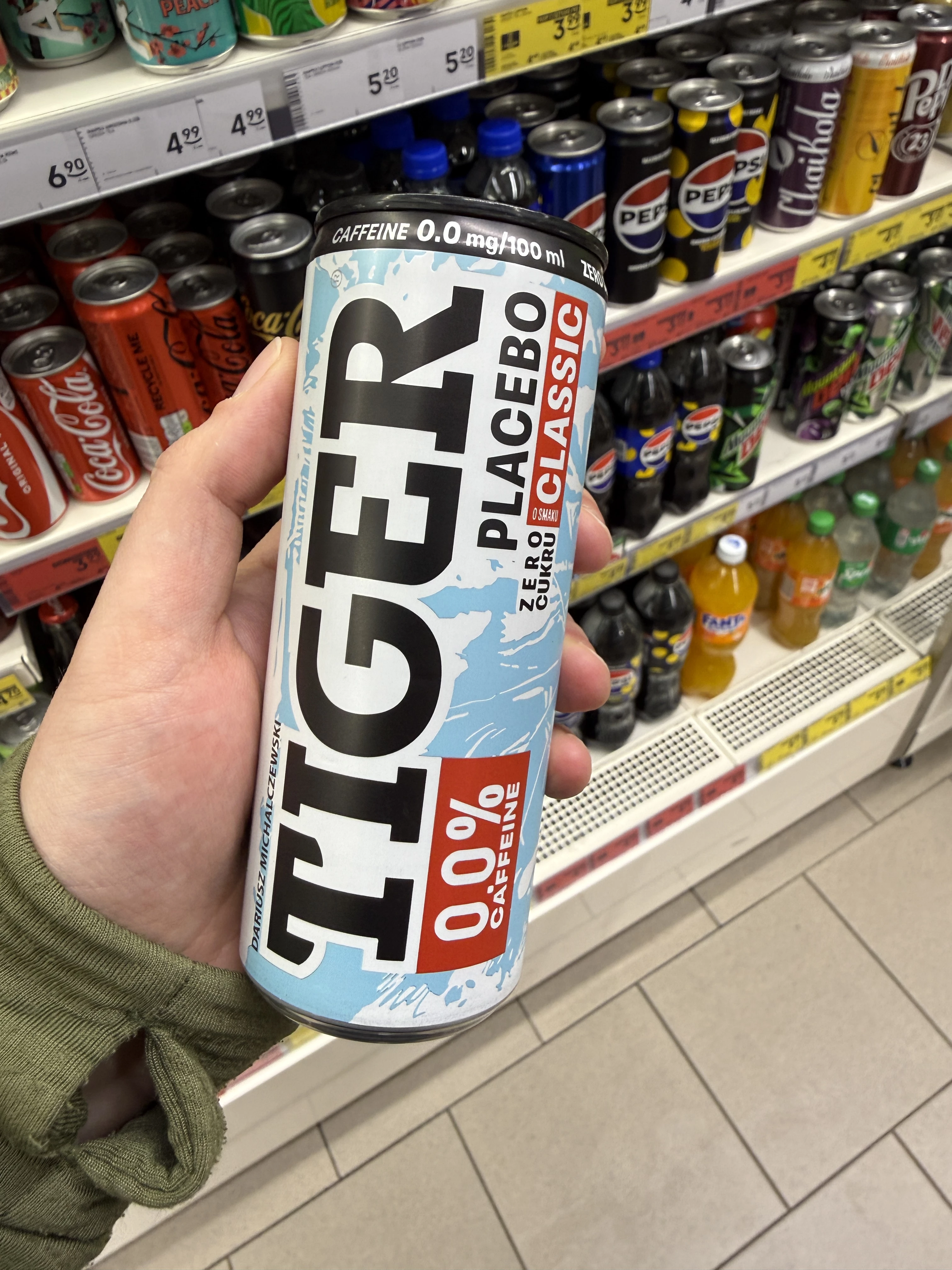 Tiger Placebo Classic Zero Cukru 0,0% Caffeine | 250ml