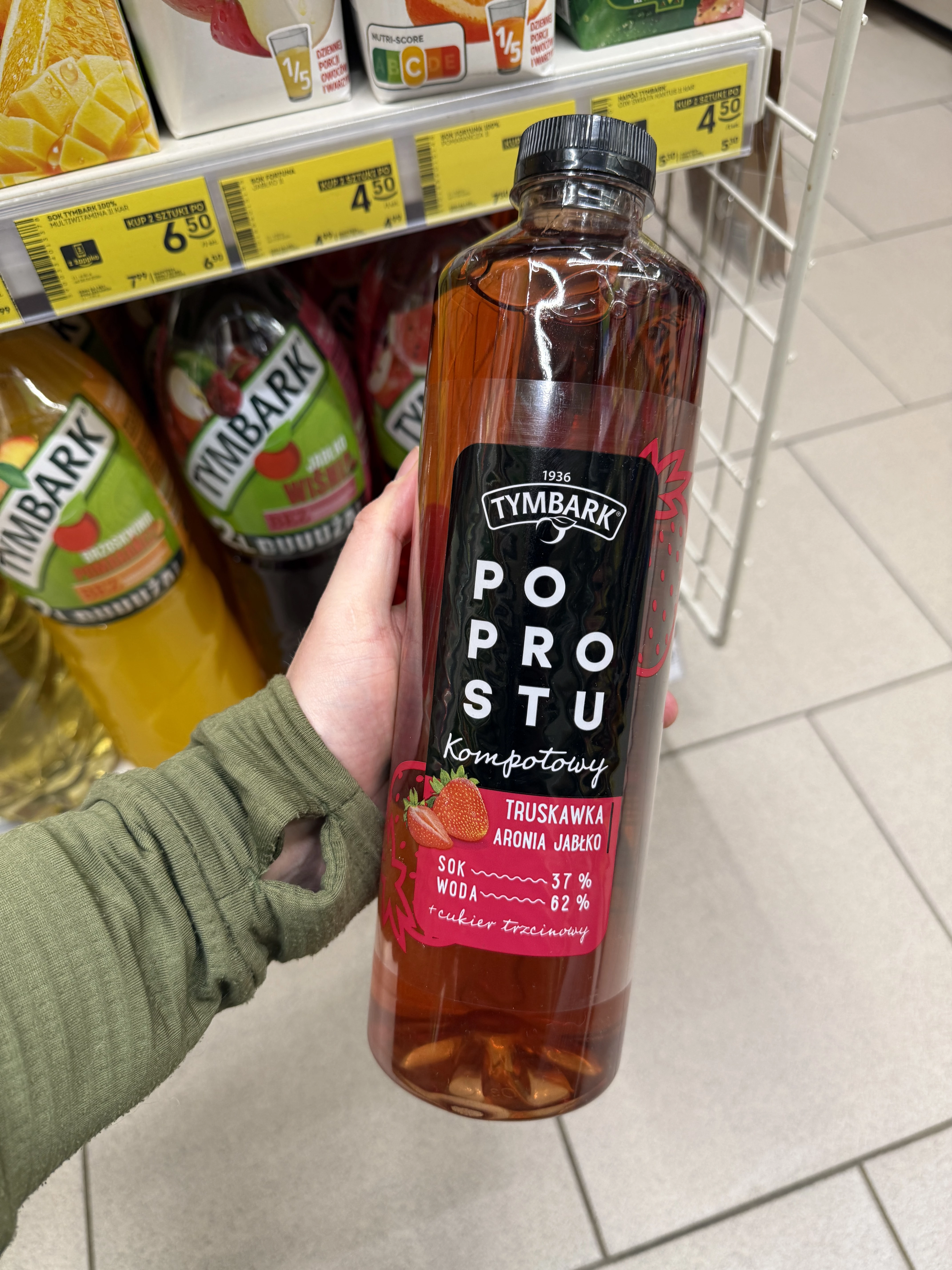 Tymbark Po Prostu Napój Kompotowy Truskawka Aronia Jabłko | 1250ml