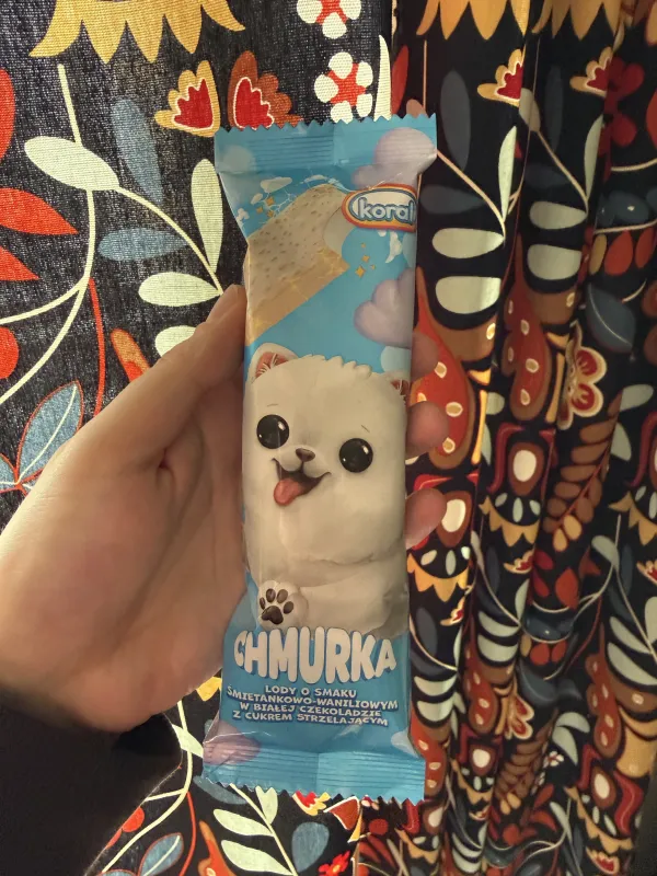 Koral Chmurka lody śmietankowo-waniliowe w białej czekoladzie z cukrem strzelającym | 90ml