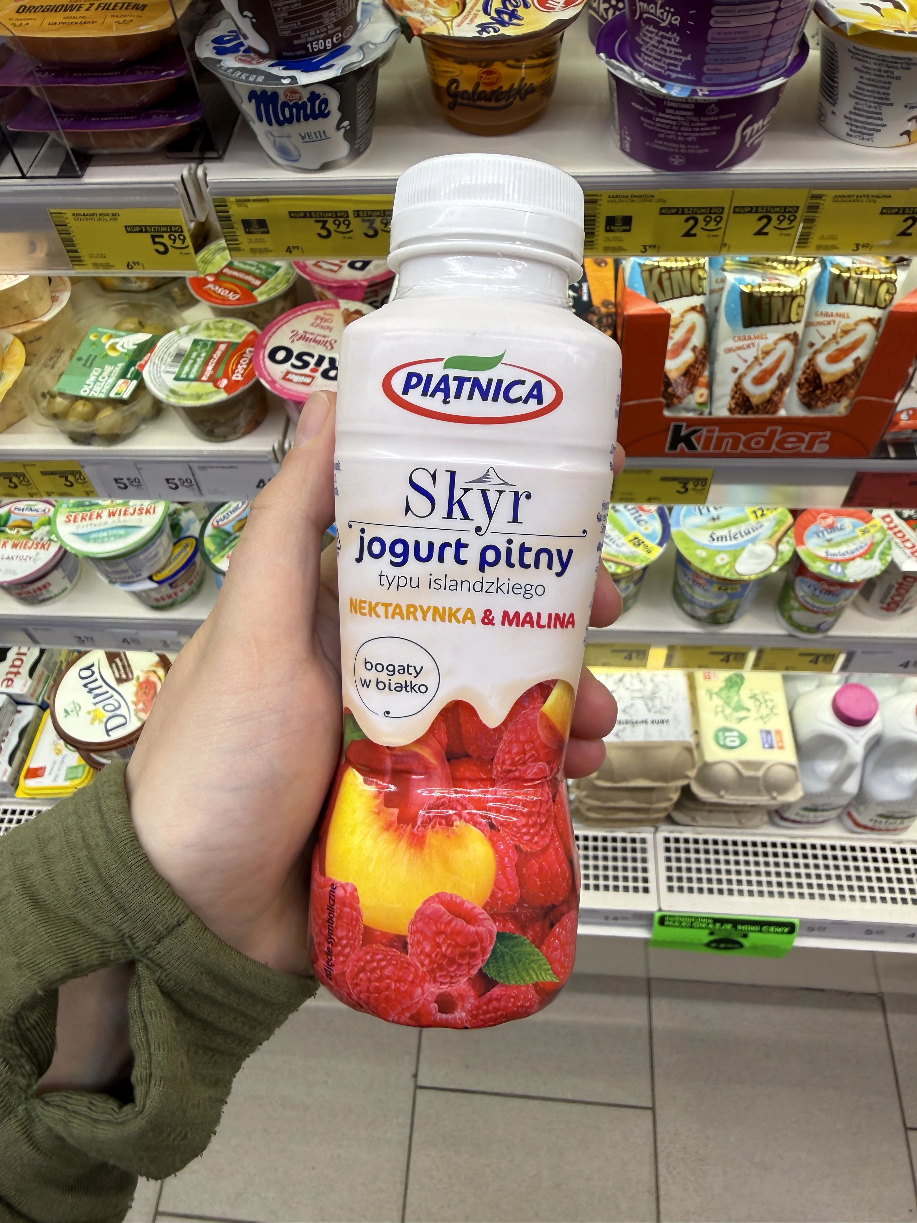 Piątnica Skyr jogurt pitny nektarynka-malina | 330ml