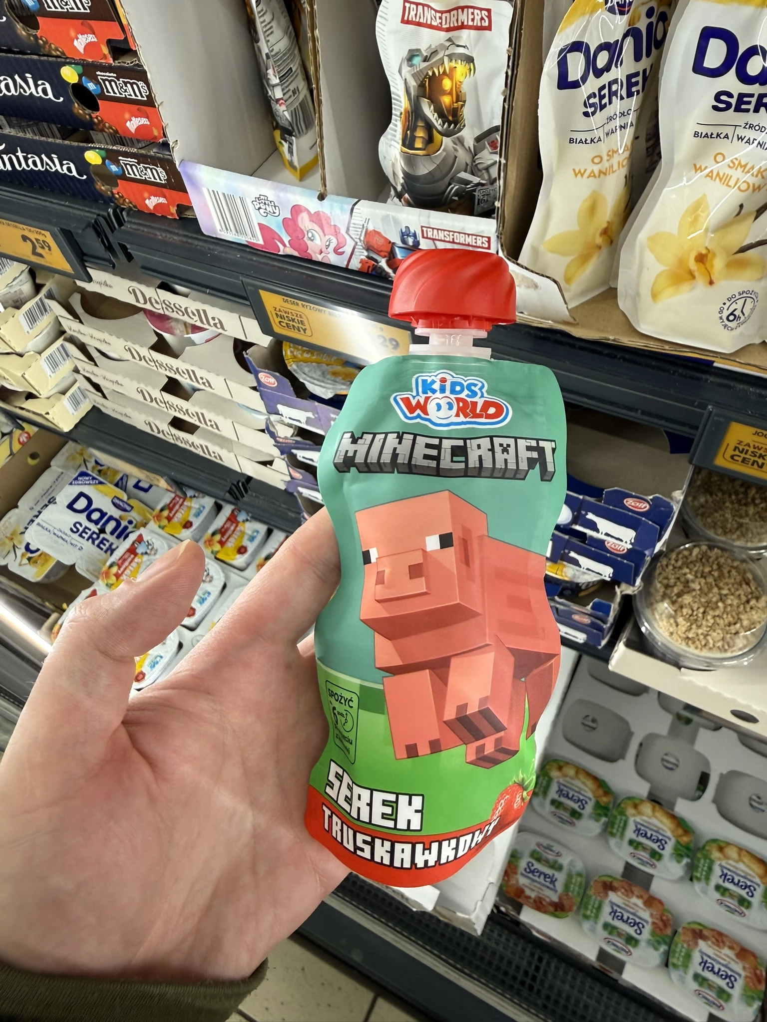 Kids World Minecraft Serek Truskawkowy (świnka) | 80g