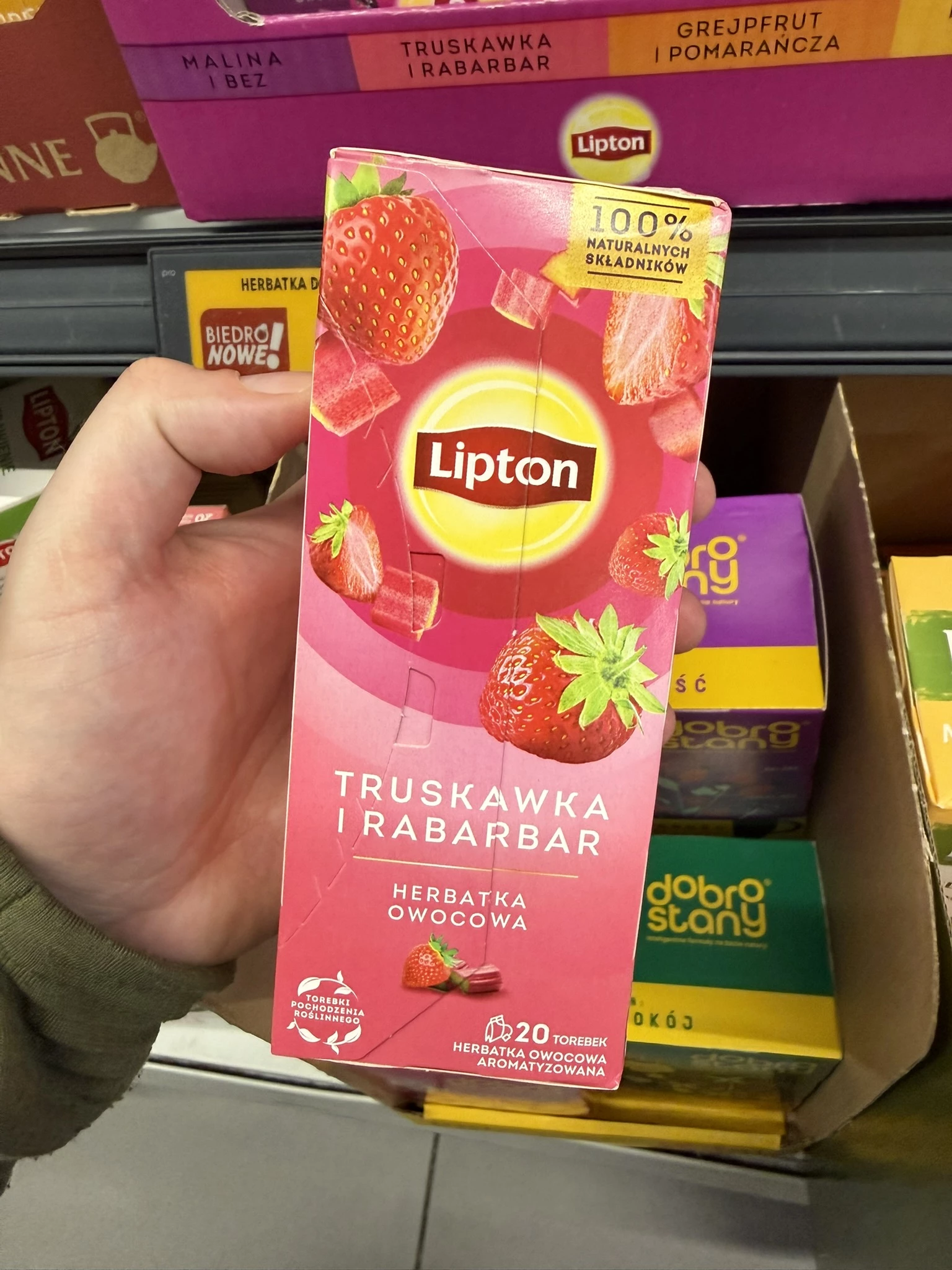 Lipton Herbatka owocowa truskawka i rabarbar 20 torebek | 32g