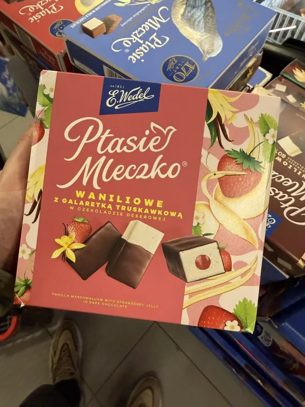 Wedel Ptasie Mleczko Waniliowe z Galaretką Truskawkową | 340g