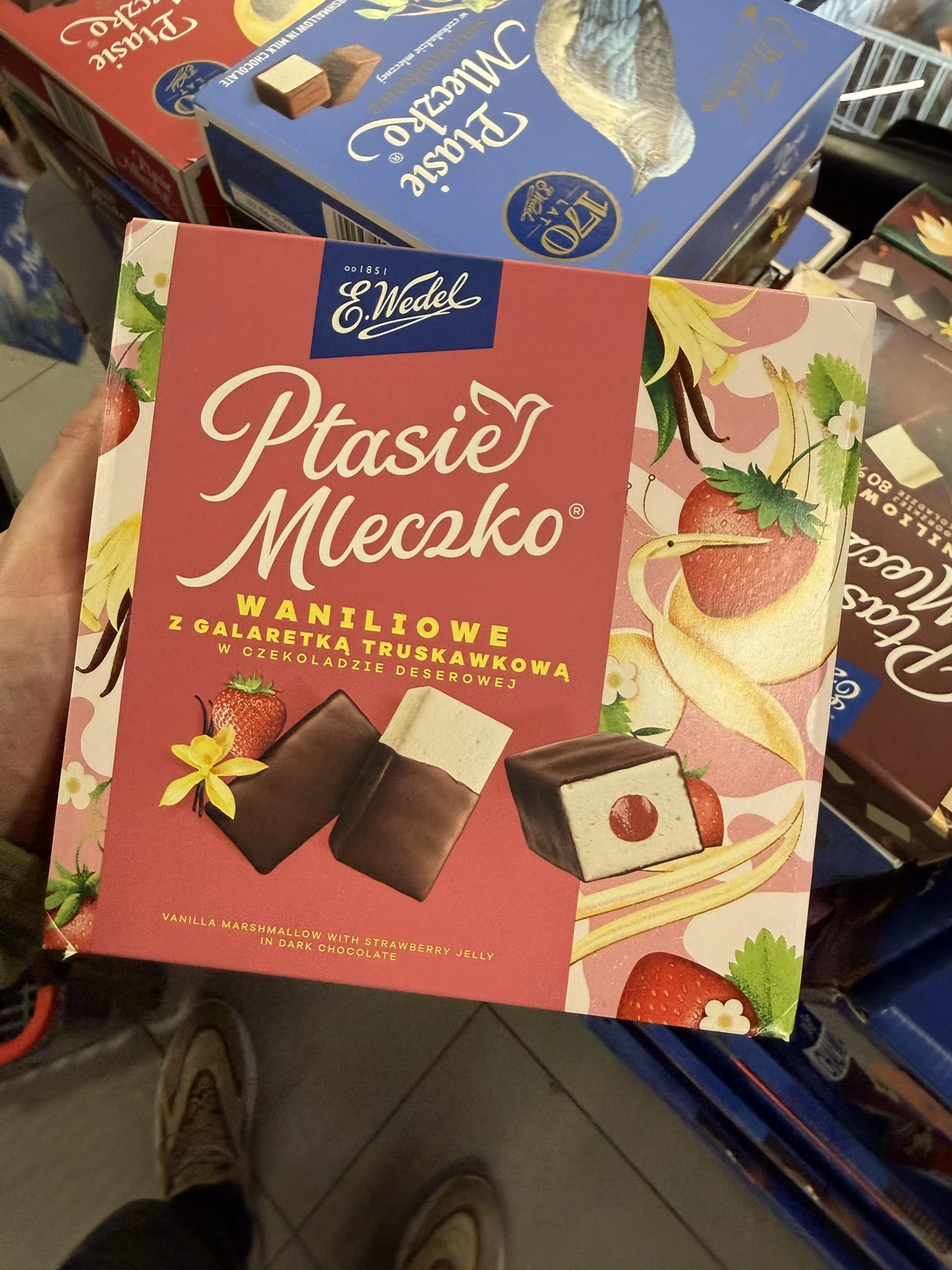 Wedel Ptasie Mleczko Waniliowe z Galaretką Truskawkową | 340g