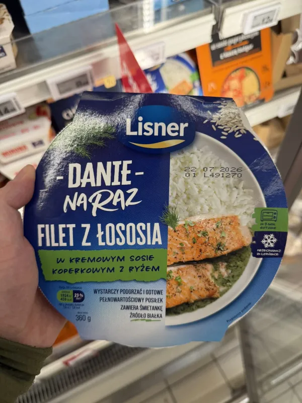 Lisner Danie na raz filet z łososia w kremowym sosie koperkowym z ryżem | 360g