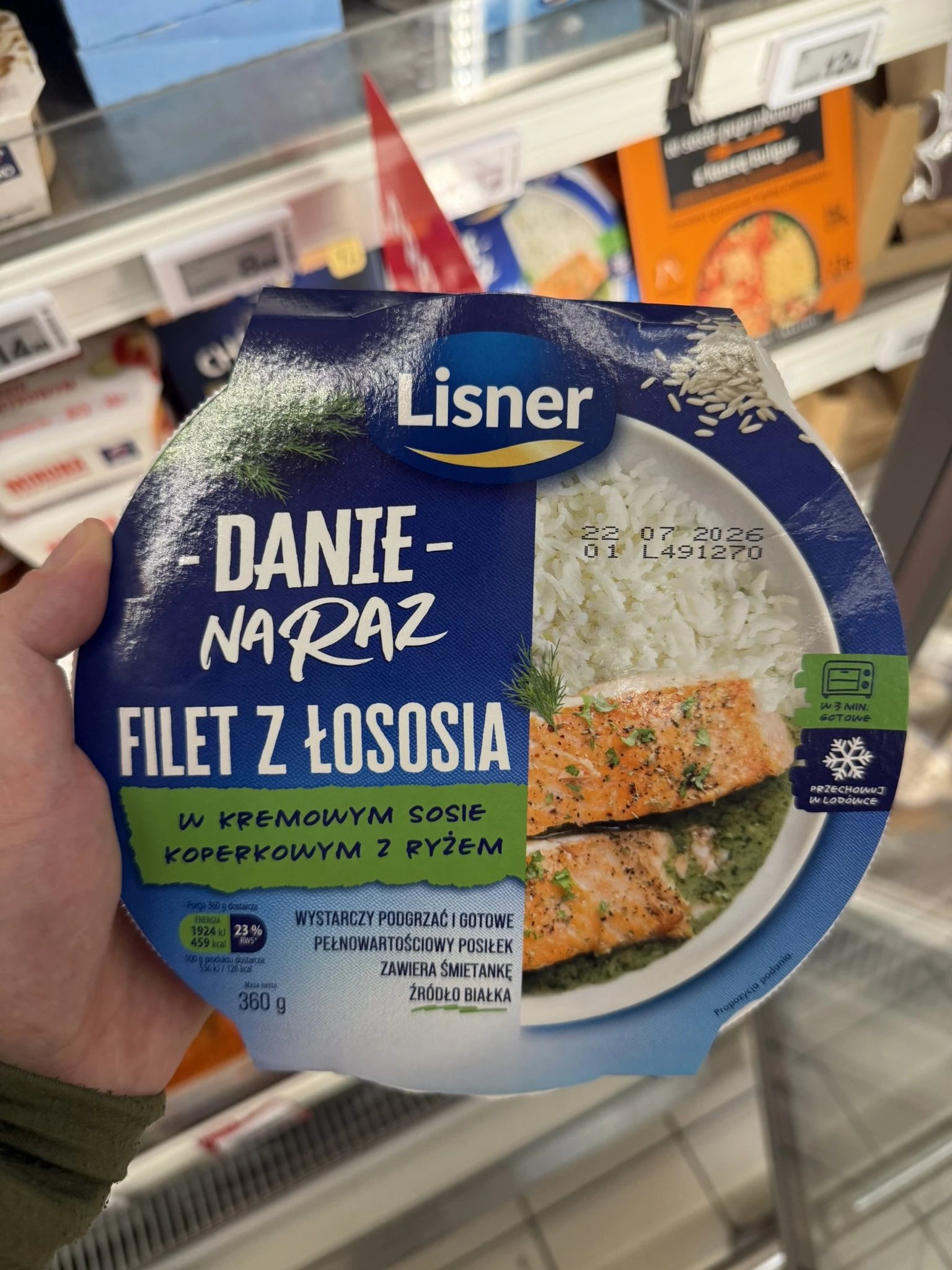 Lisner Danie na raz filet z łososia w kremowym sosie koperkowym z ryżem | 360g