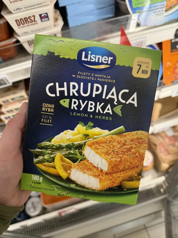 Lisner Chrupiąca Rybka Lemon & Herbs filety z mintaja w złocistej panierce | 180g
