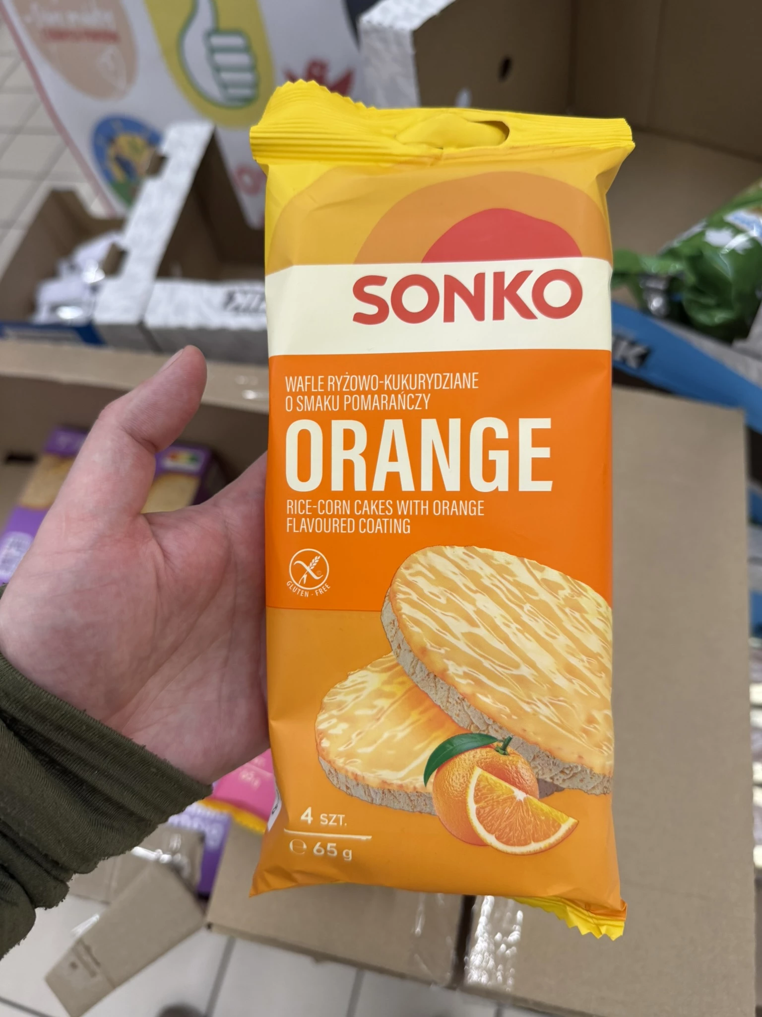 Sonko Wafle ryżowo-kukurydziane o smaku pomarańczy | 65g