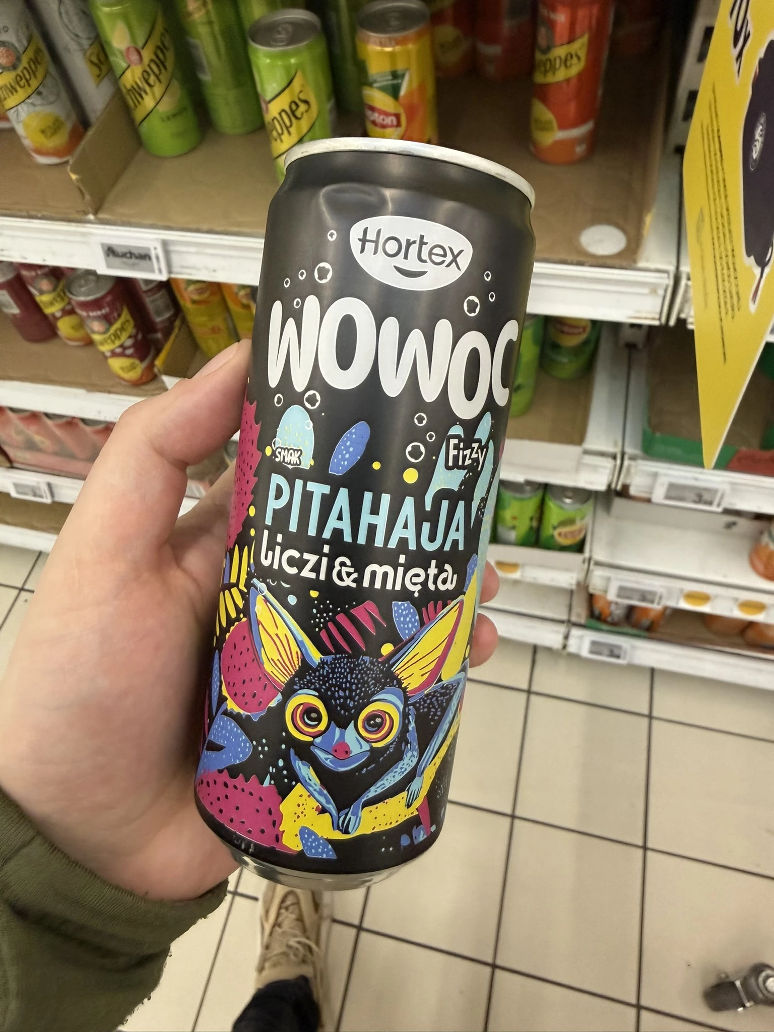 Hortex Wowoc Napój gazowany smak Pitahaja, Liczi & Mięta | 330ml