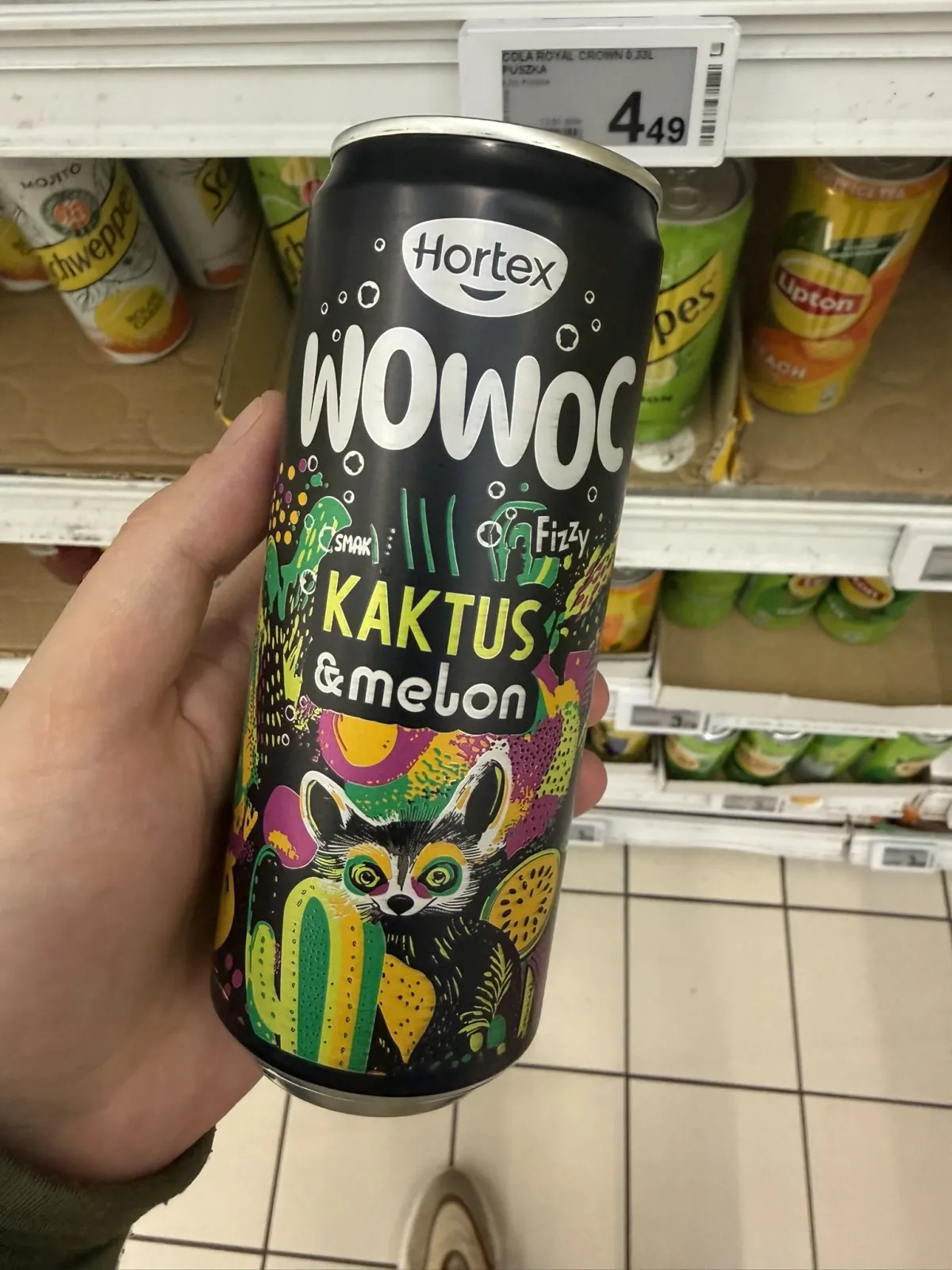 Hortex Wowoc napój gazowany smak kaktus & melon | 330ml
