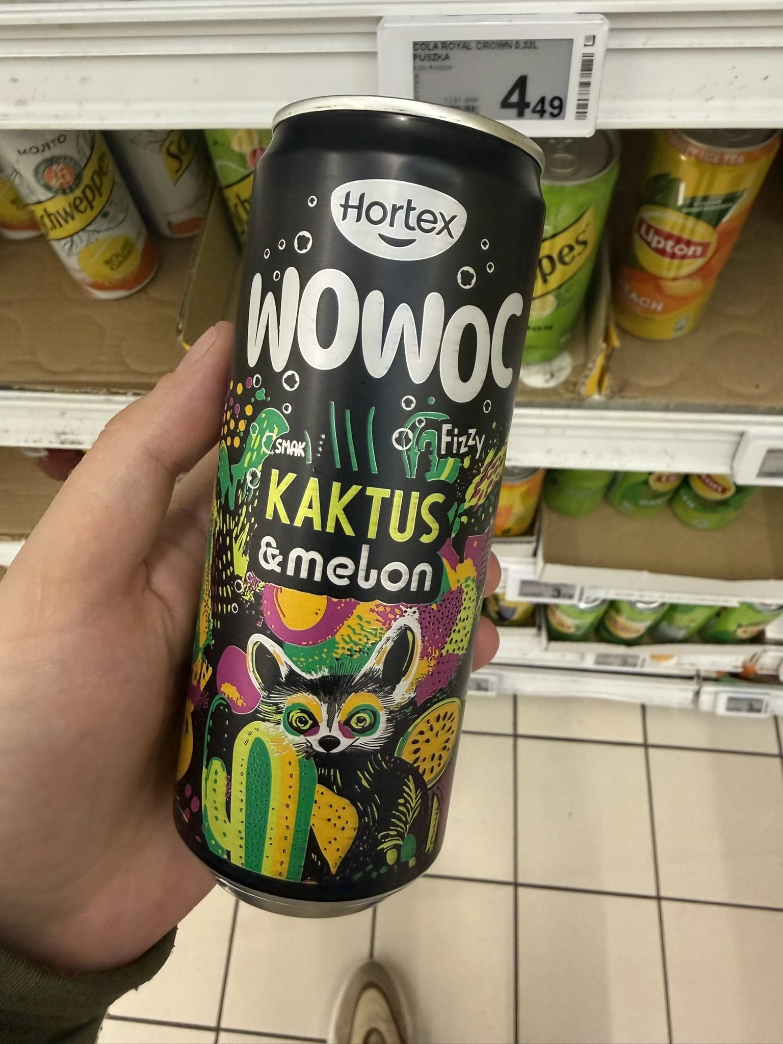 Hortex Wowoc napój gazowany smak kaktus & melon | 330ml