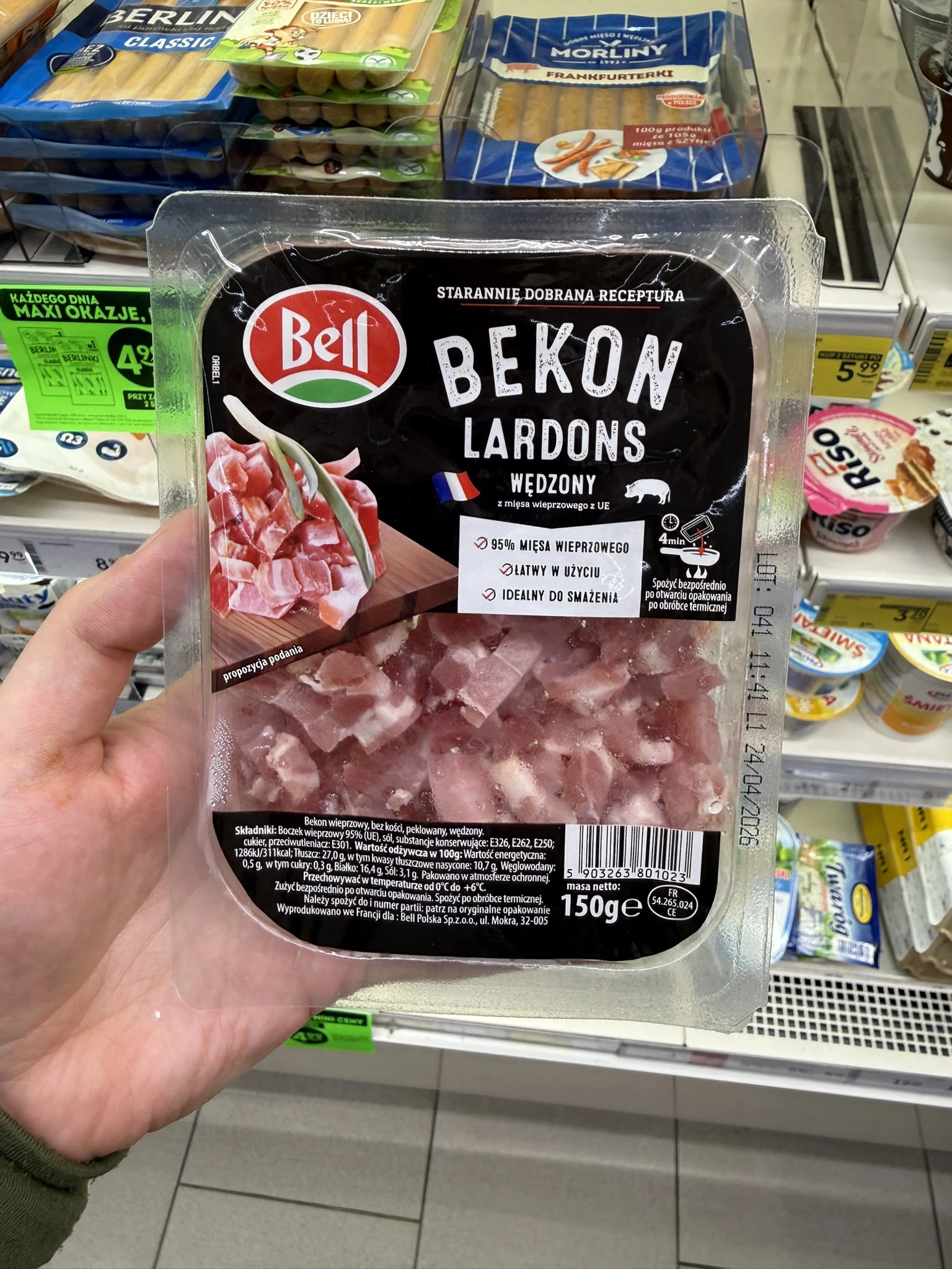 Bell Bekon Lardons Wędzony | 150g