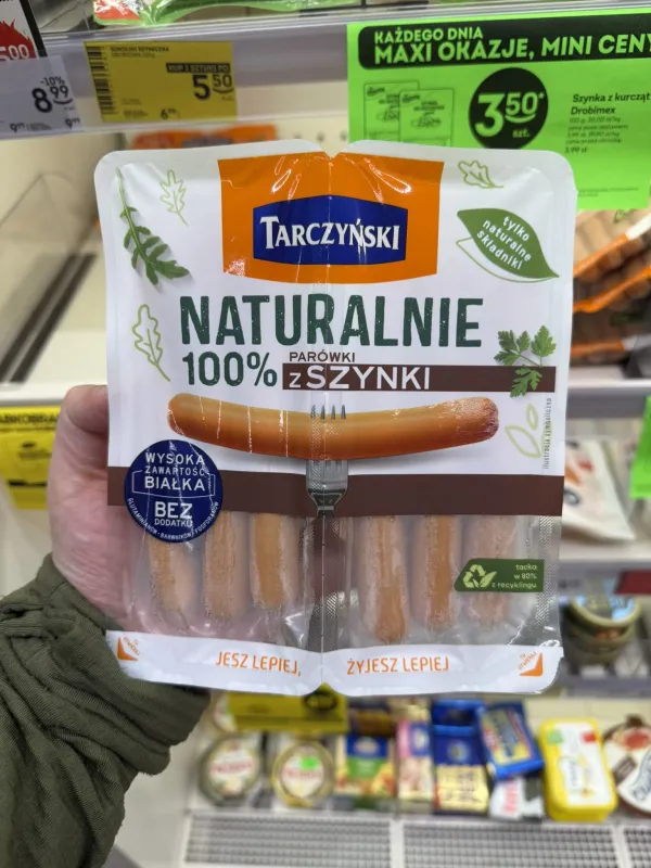 Tarczyński Naturalnie Parówki 100% z Szynki | 200g
