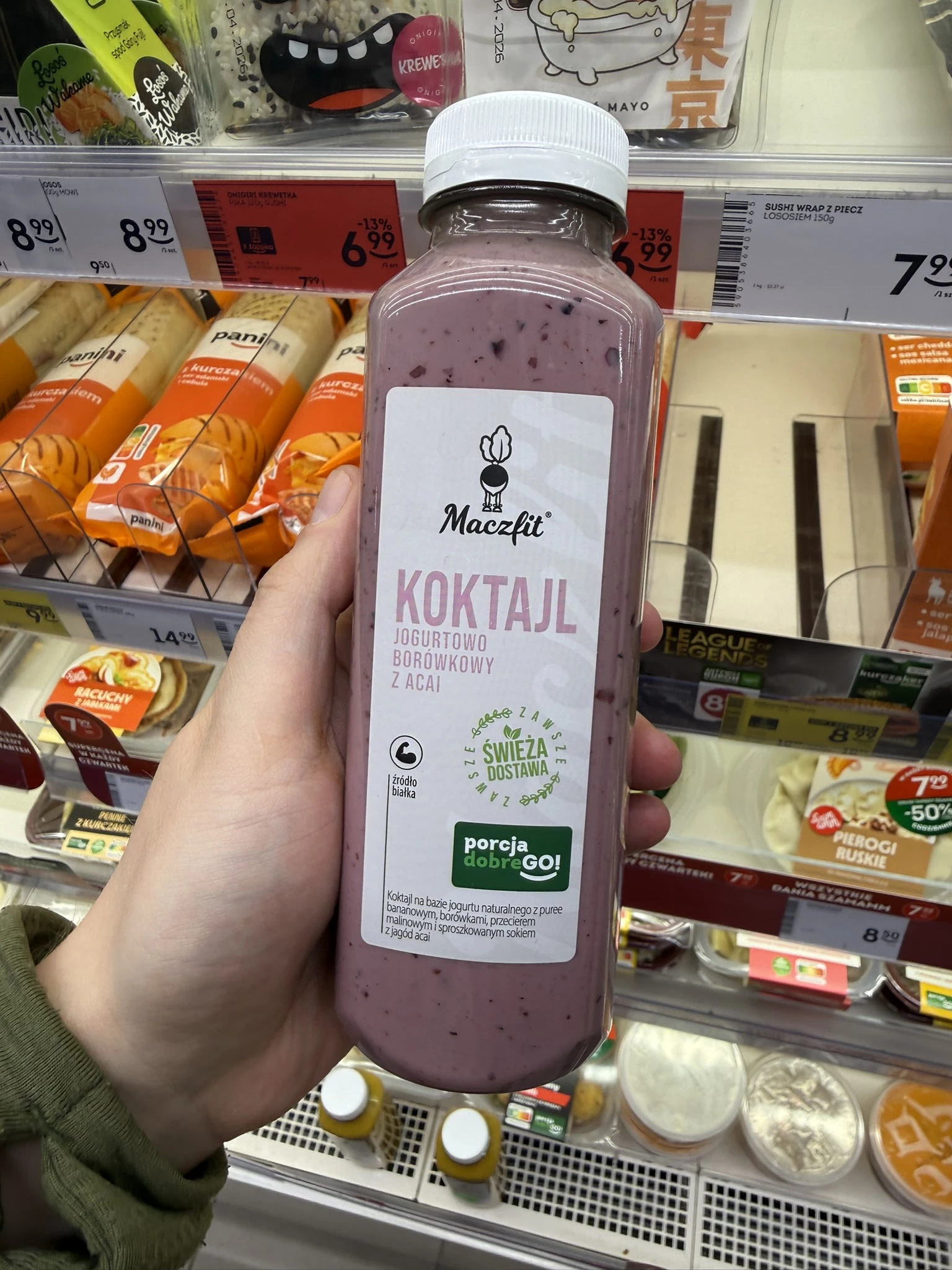 Koktajl jogurtowo borówkowy z acai Maczfit | 400ml