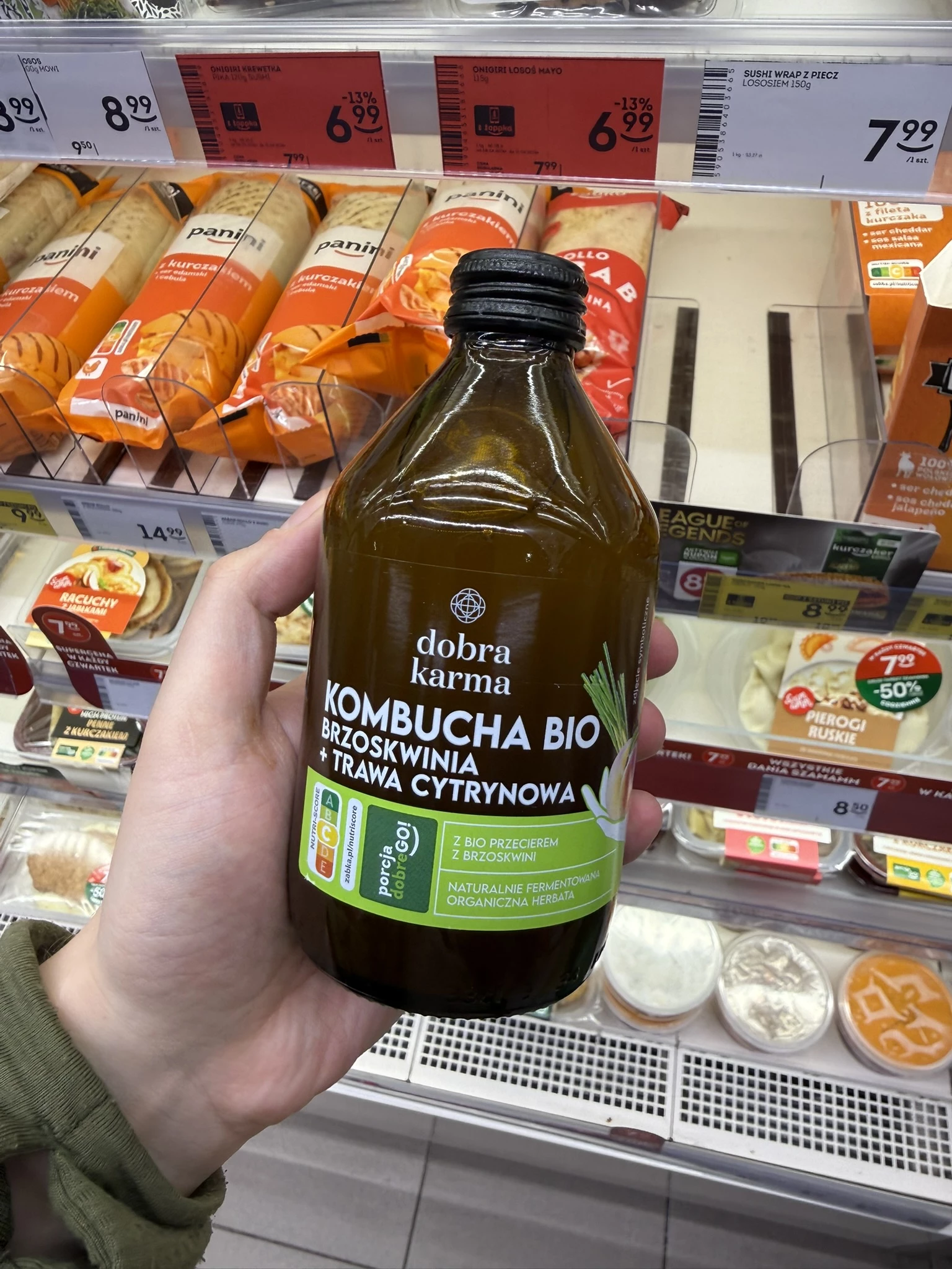 Kombucha Bio Brzoskwinia + Trawa Cytrynowa Dobra Karma | 330ml