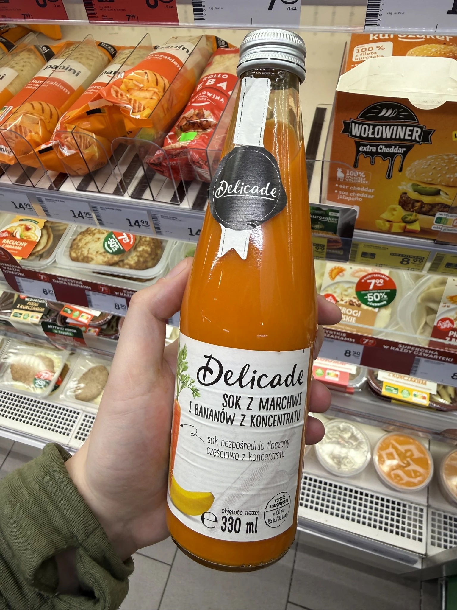 Delicade Sok z Marchwi i Bananów z Koncentratu | 330ml