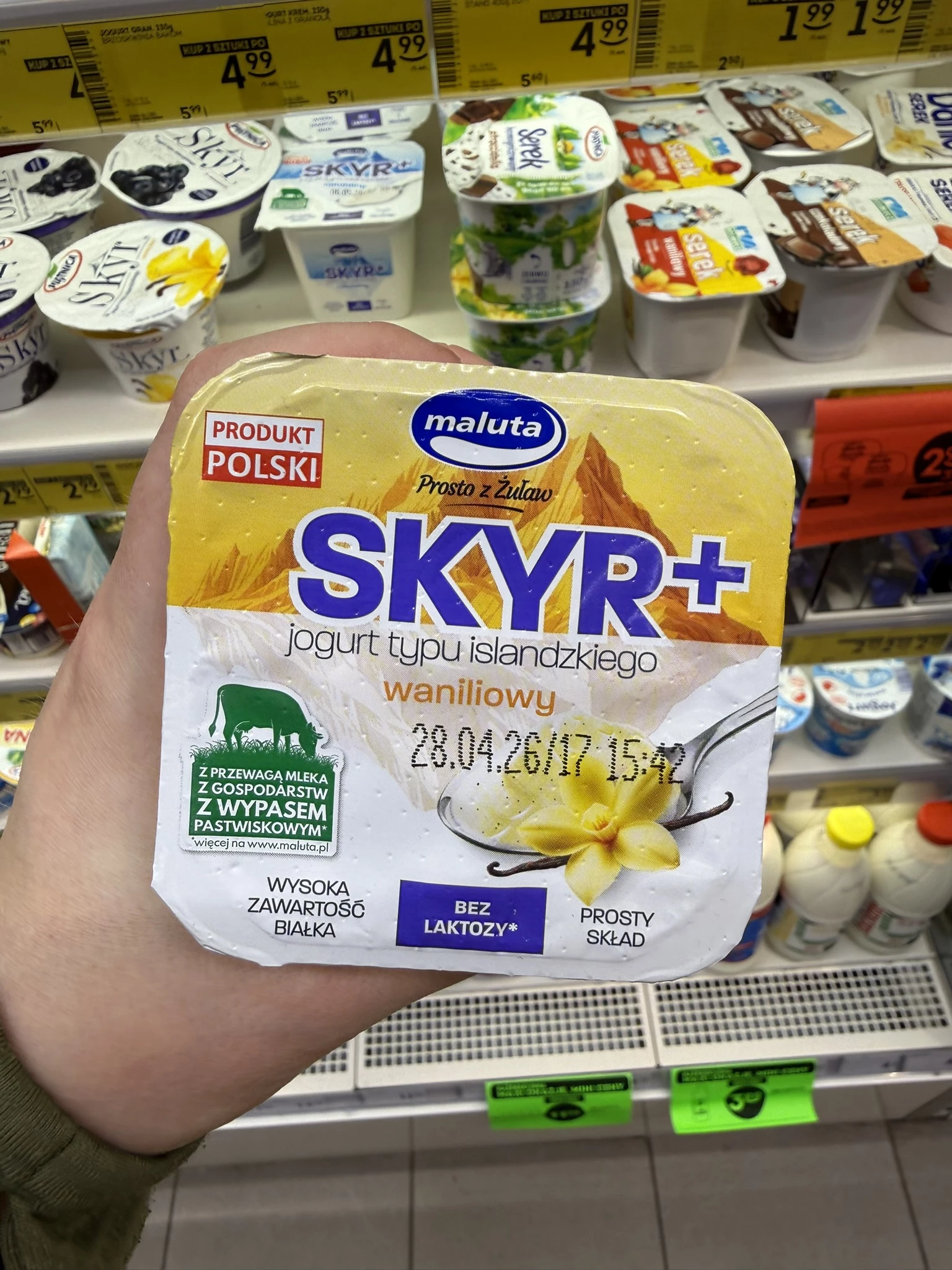 Maluta Skyr+ jogurt waniliowy typu islandzkiego bez laktozy | 200g