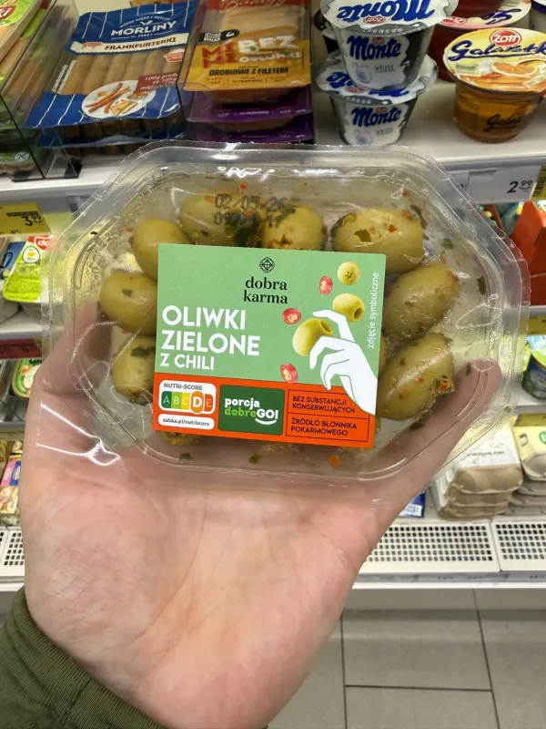 Dobra Karma Oliwki Zielone z Chili | 90g