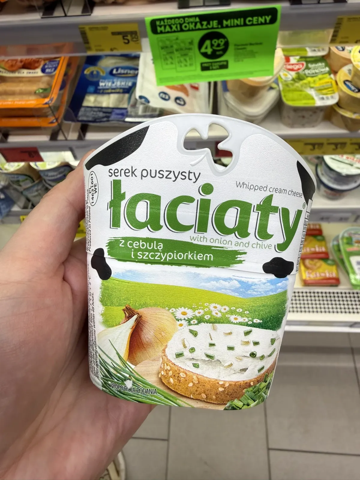 Łaciaty Serek puszysty z cebulą i szczypiorkiem | 150g