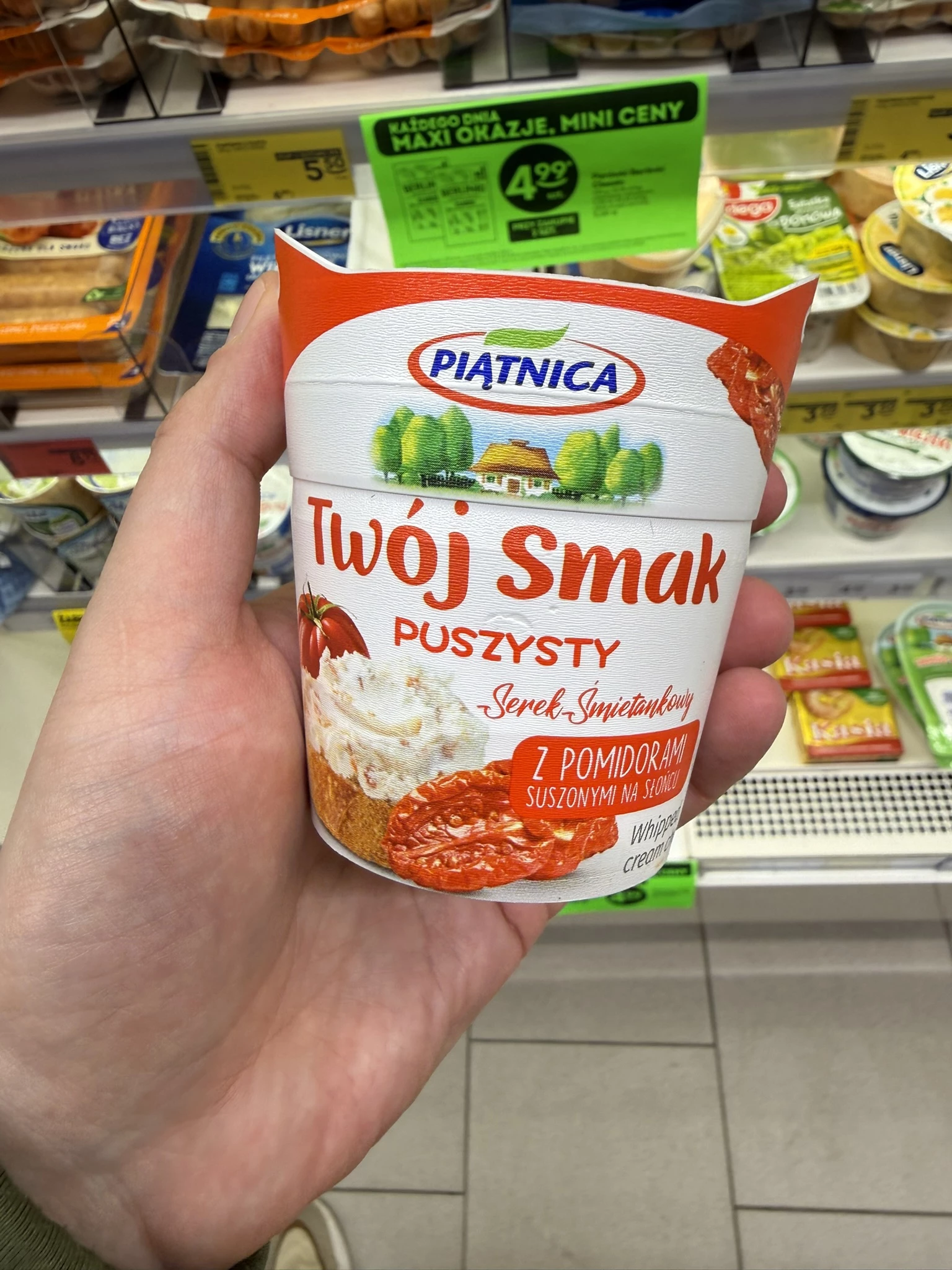Piątnica Twój Smak Puszysty Serek Śmietankowy z Pomidorami Suszonymi na Słońcu | 150g