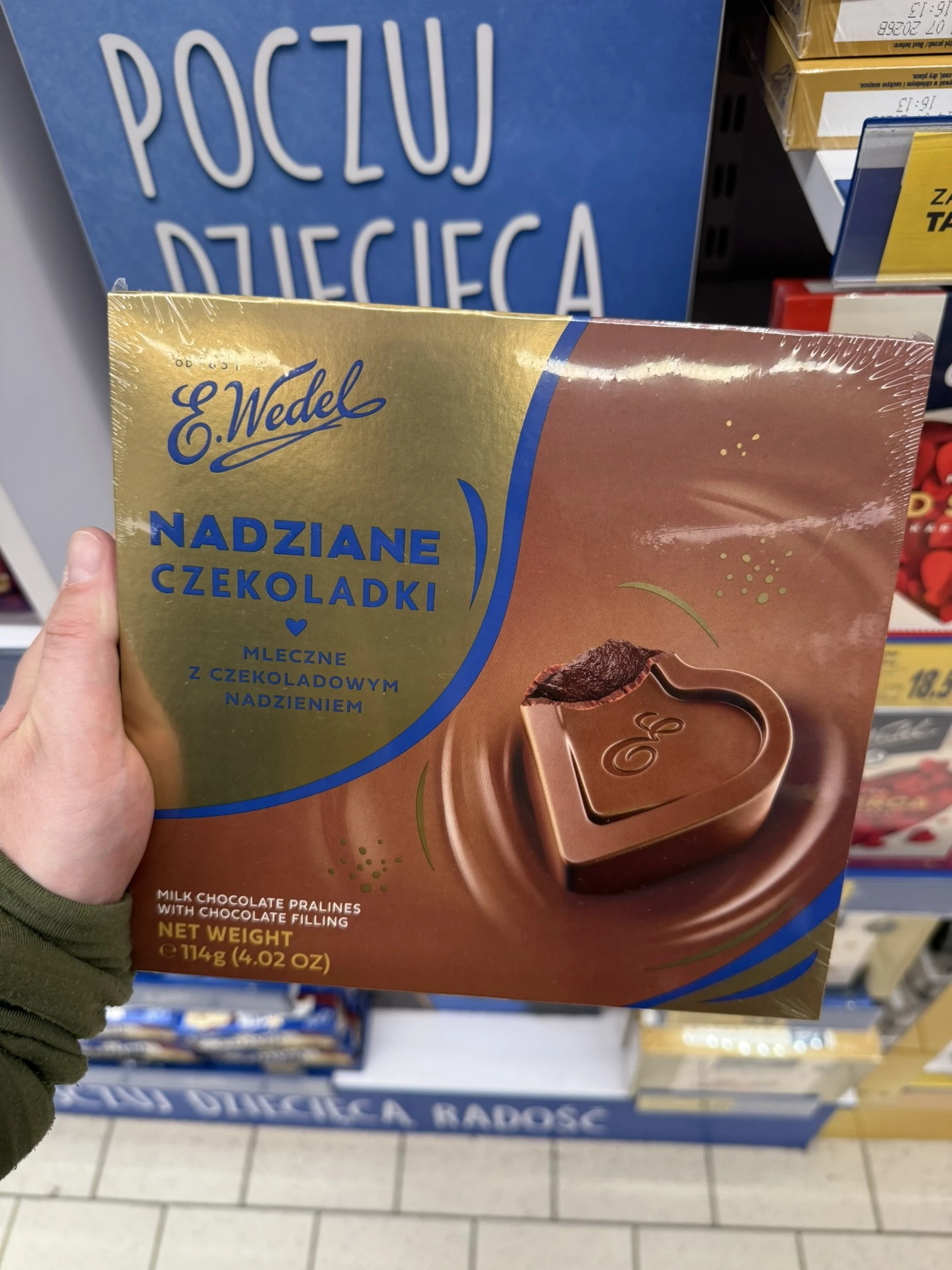E. Wedel Nadziane czekoladki mleczne z czekoladowym nadzieniem | 114g