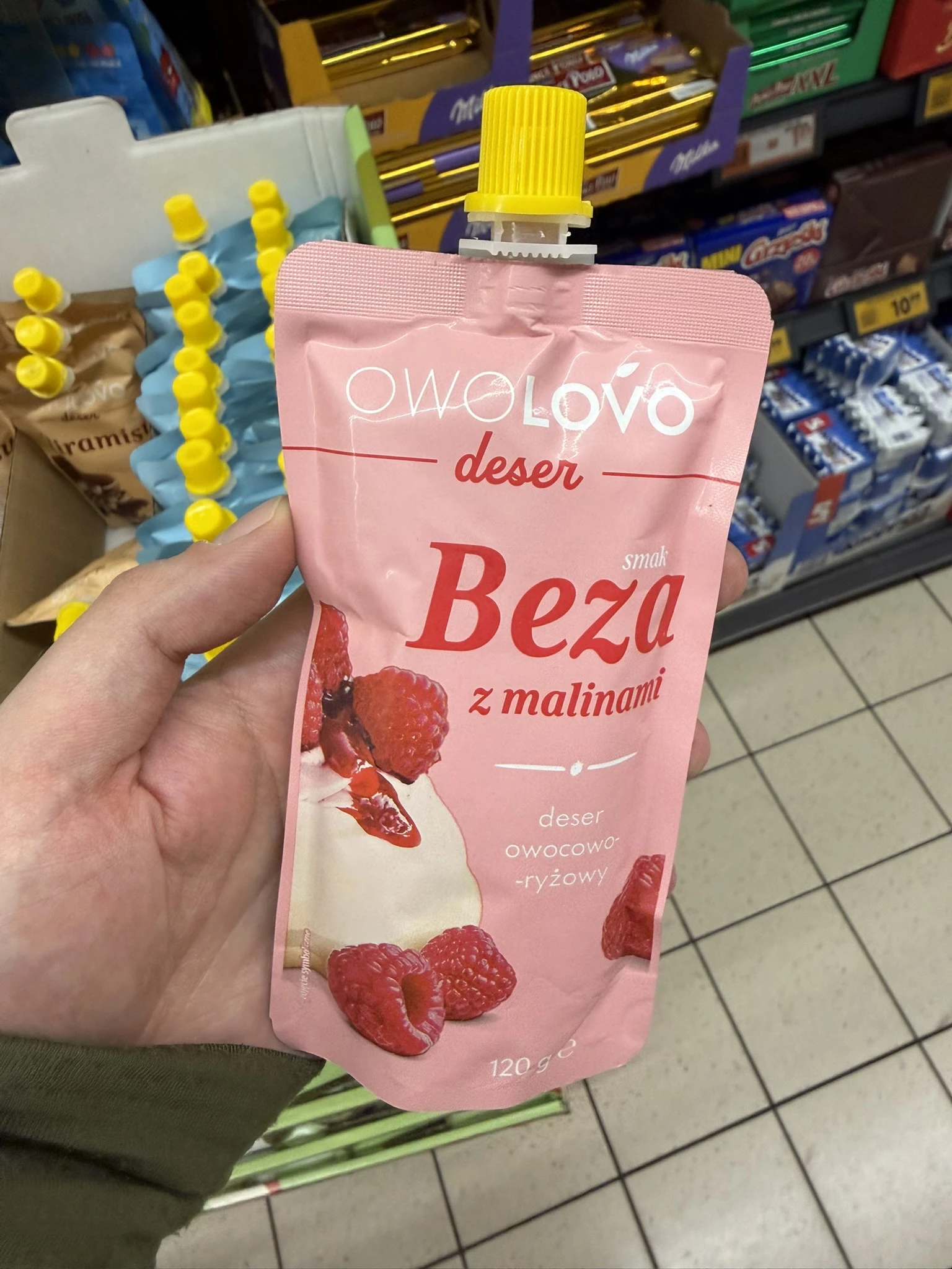Owolovo Deser owocowo-ryżowy smak beza z malinami | 120g