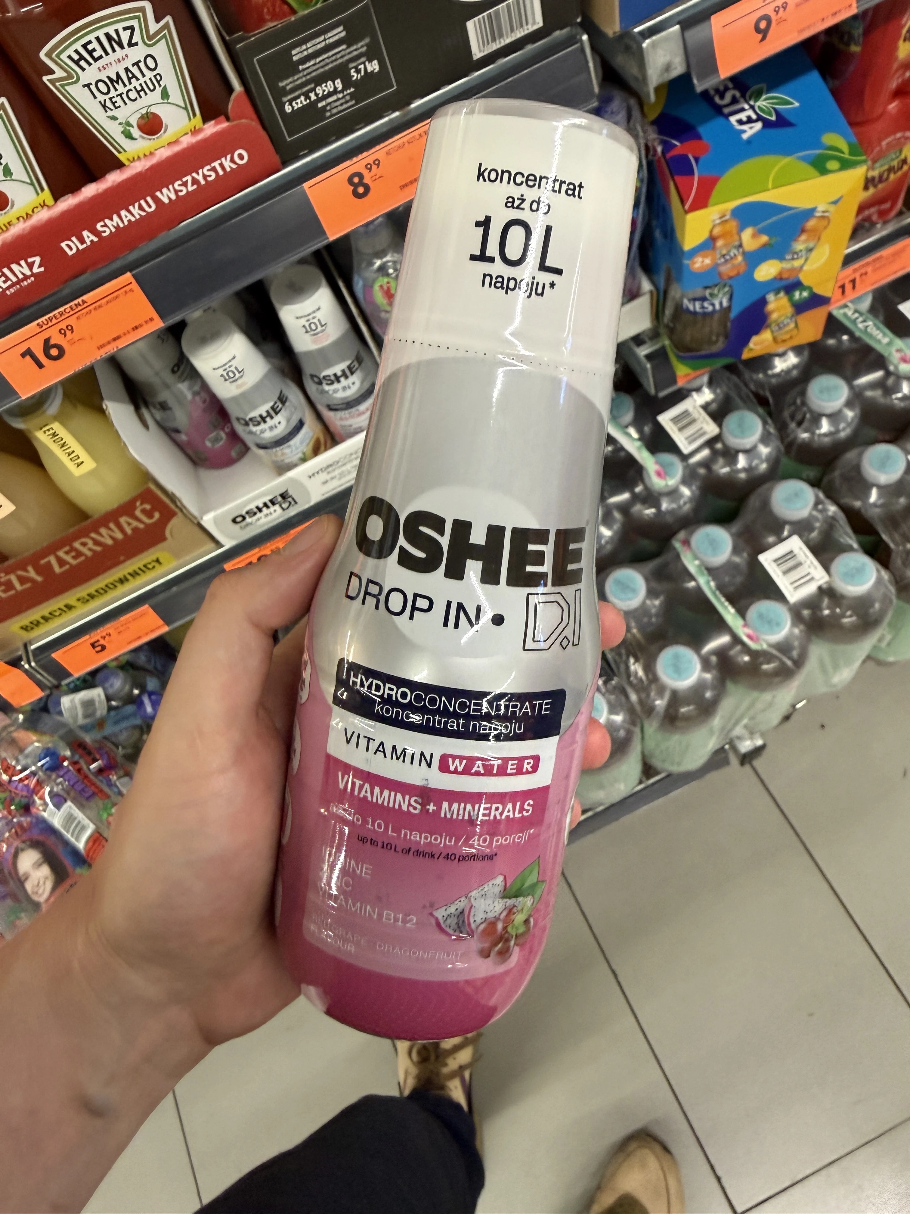 Oshee Drop In Koncentrat napoju Witaminy i Minerały Winogrono i Owoc Smoka | 500ml