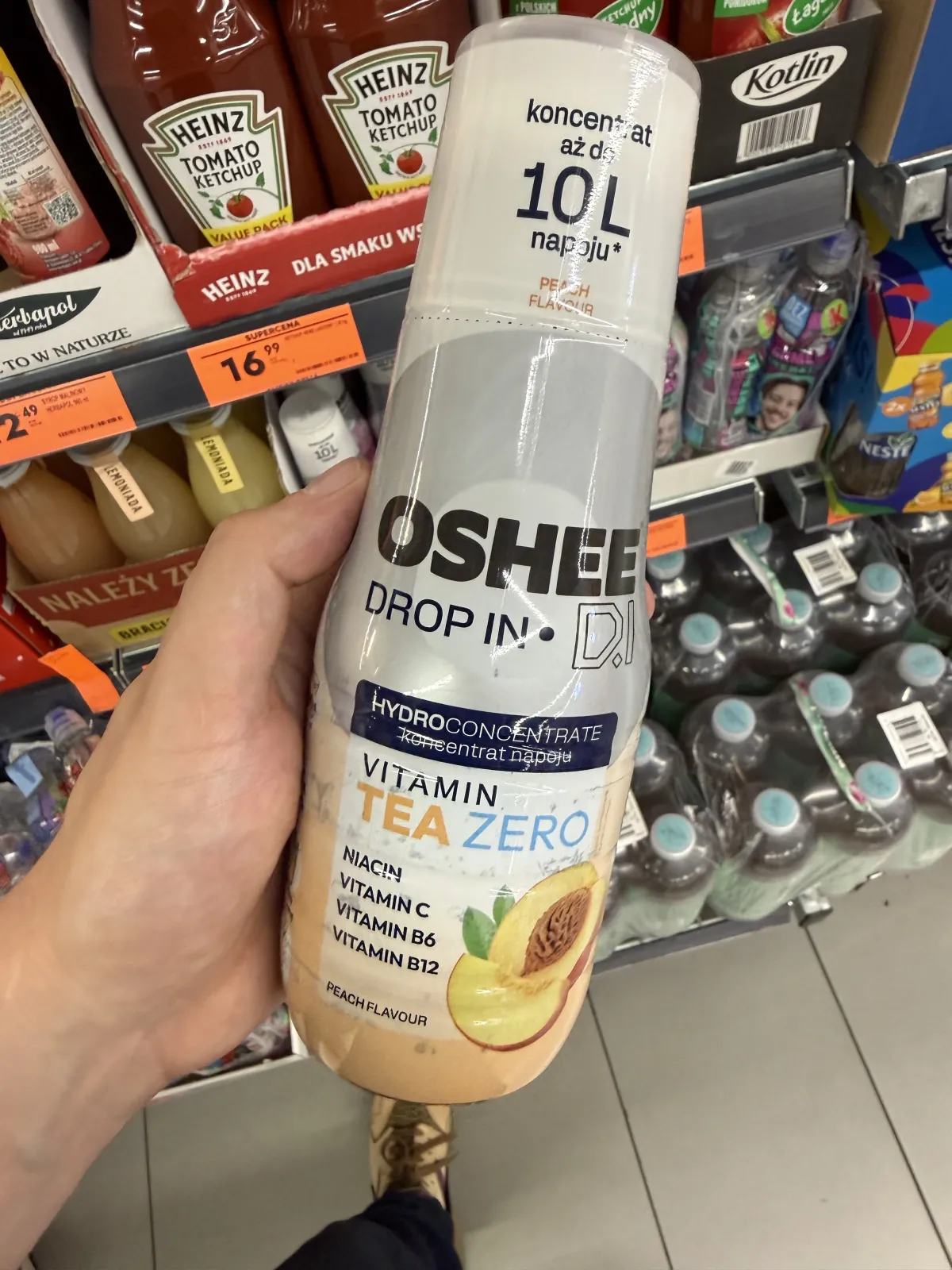 Oshee Drop In Hydroconcentrate Vitamin Tea Zero brzoskwinia | 500ml