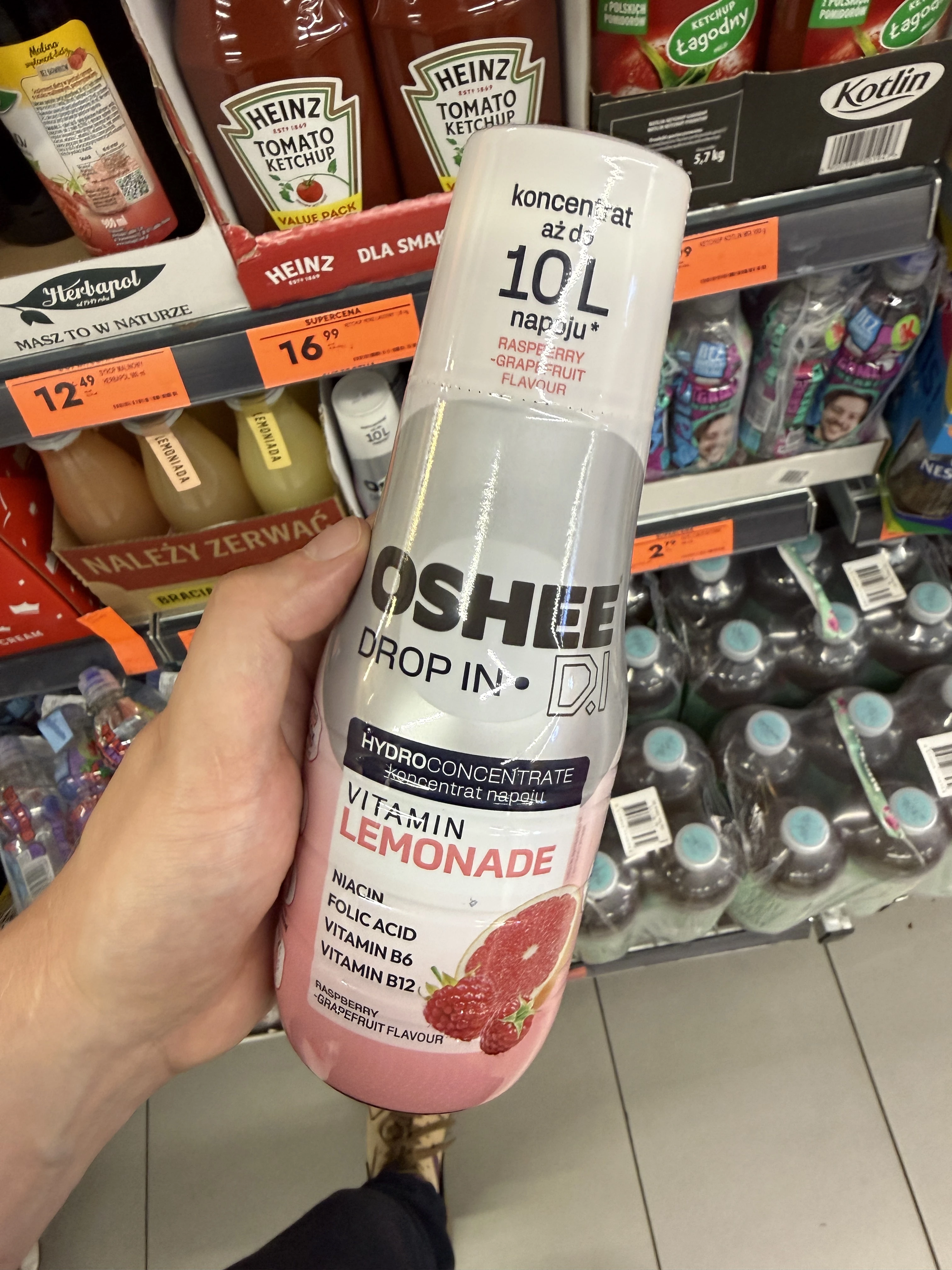 Oshee Drop In Vitamin Lemonade Malina-Grejpfrut | 500ml