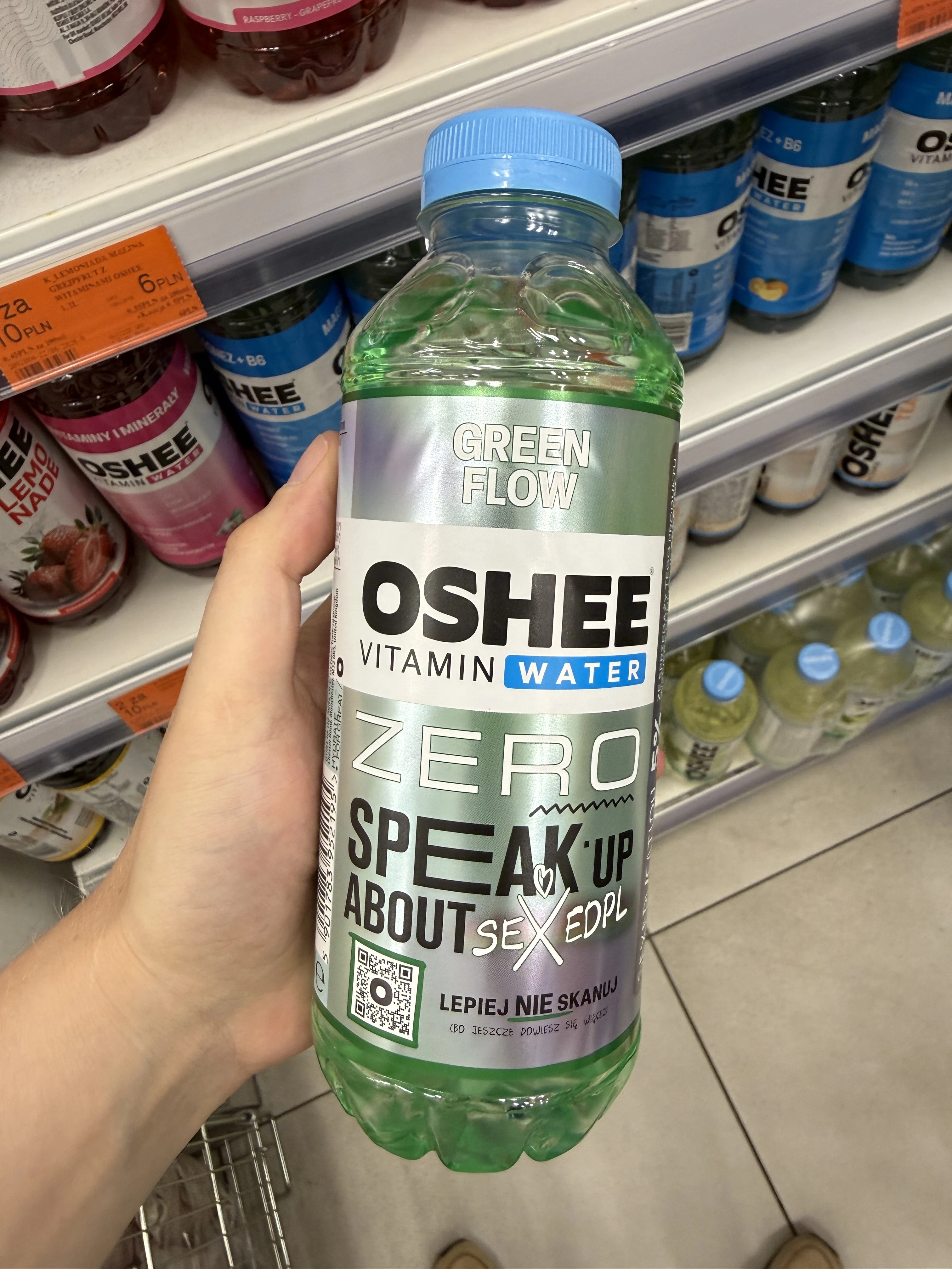 Oshee Vitamin Water Zero Green Flow Speak Up About SEXEDPL | 555ml