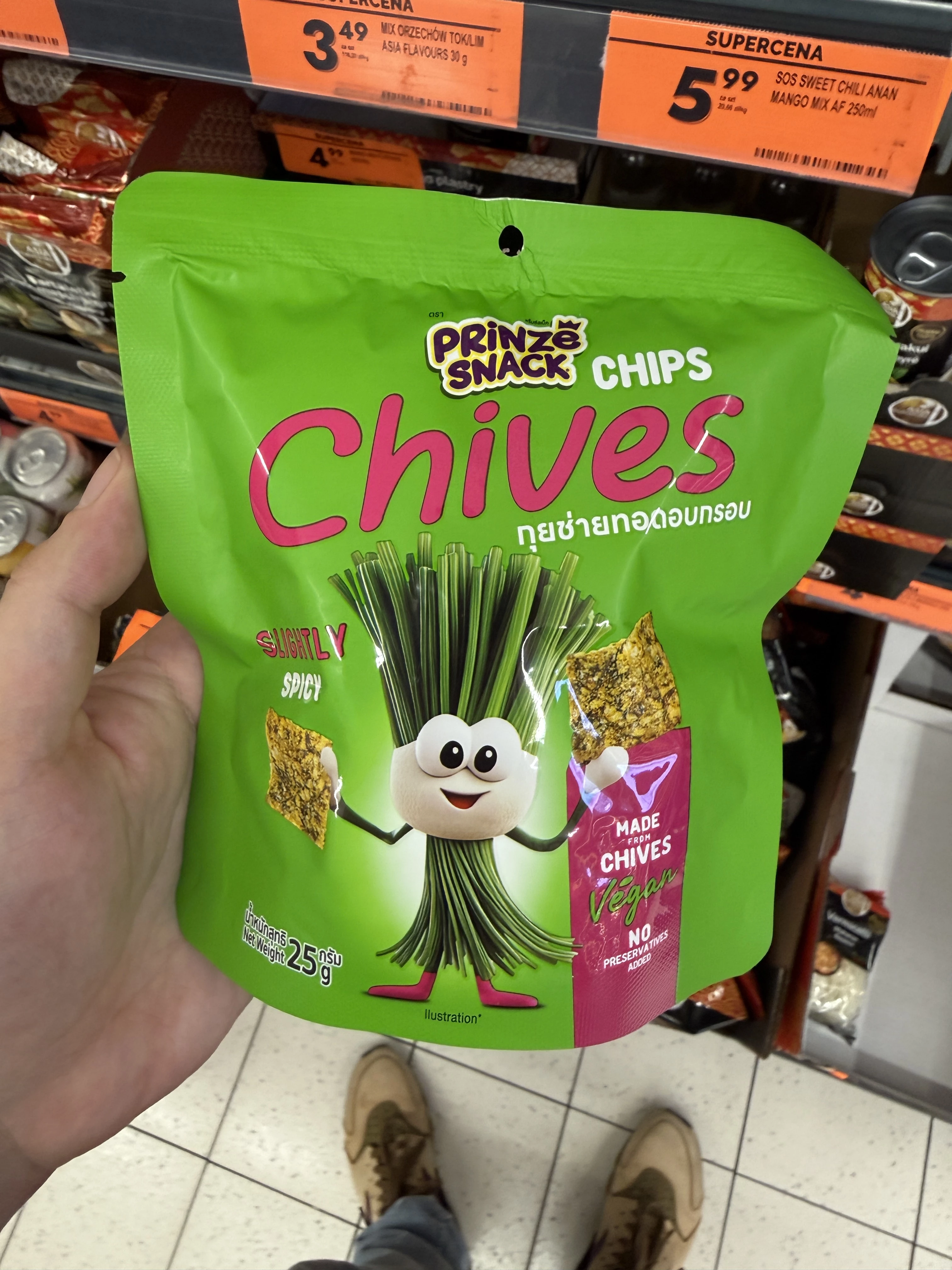 Prinze Snack Chives Chips Slightly Spicy | 25g