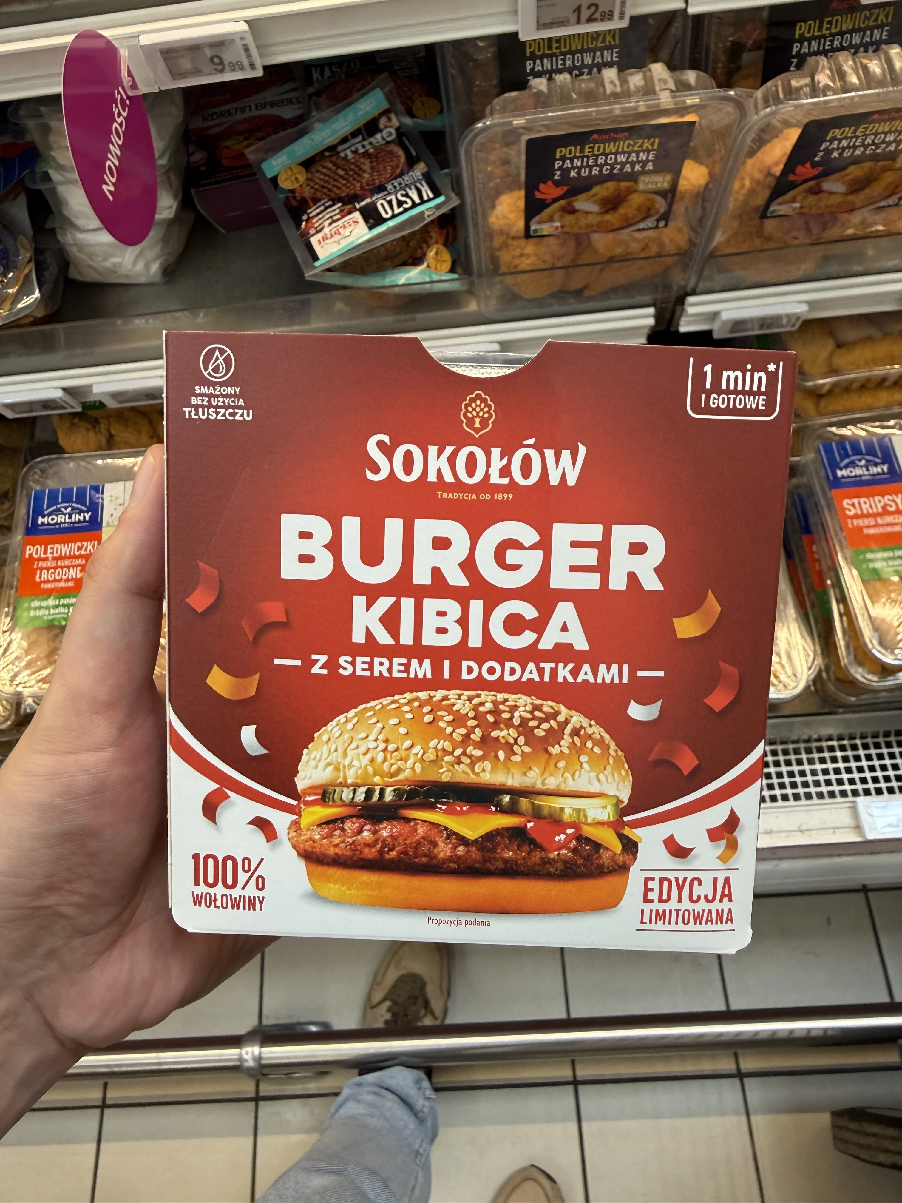 Sokołów Burger Kibica z serem i dodatkami | 150g