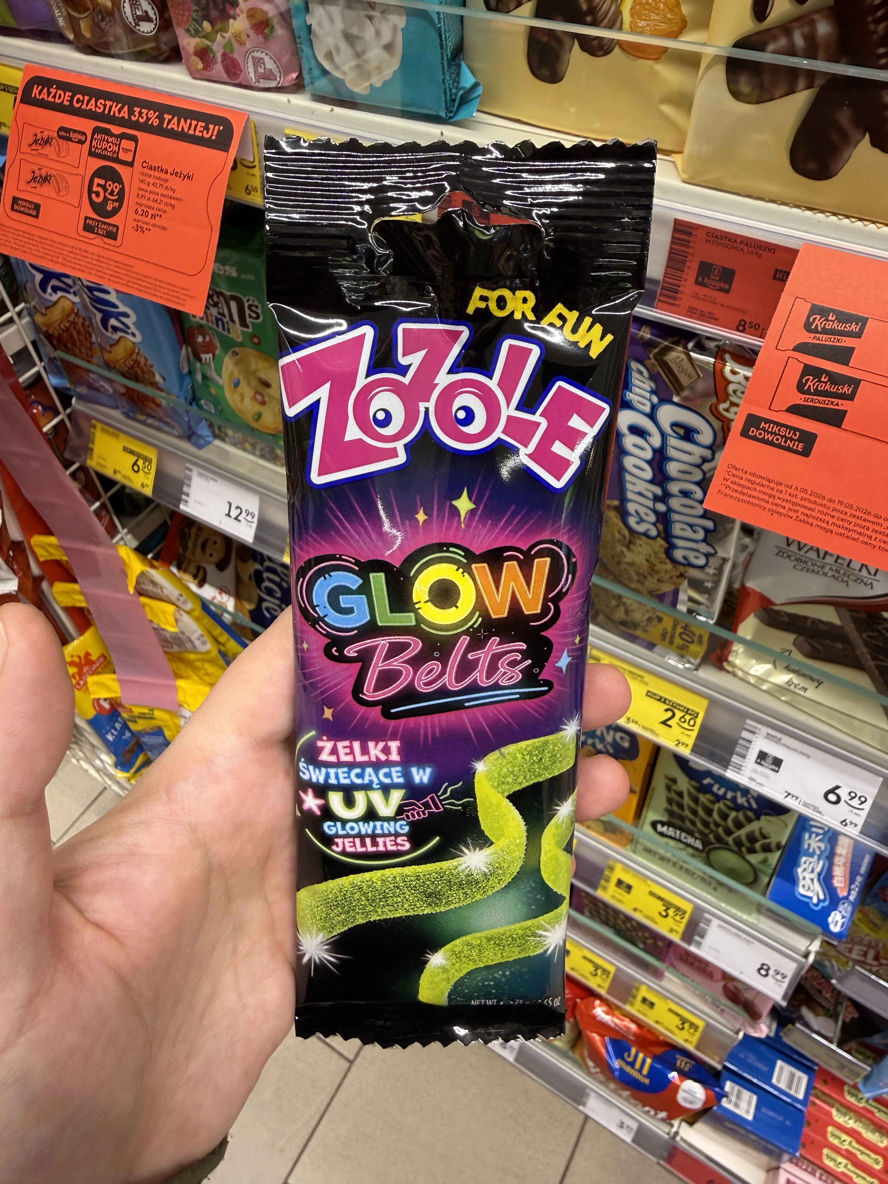Zozole Glow Belts żelki truskawkowe | 75g