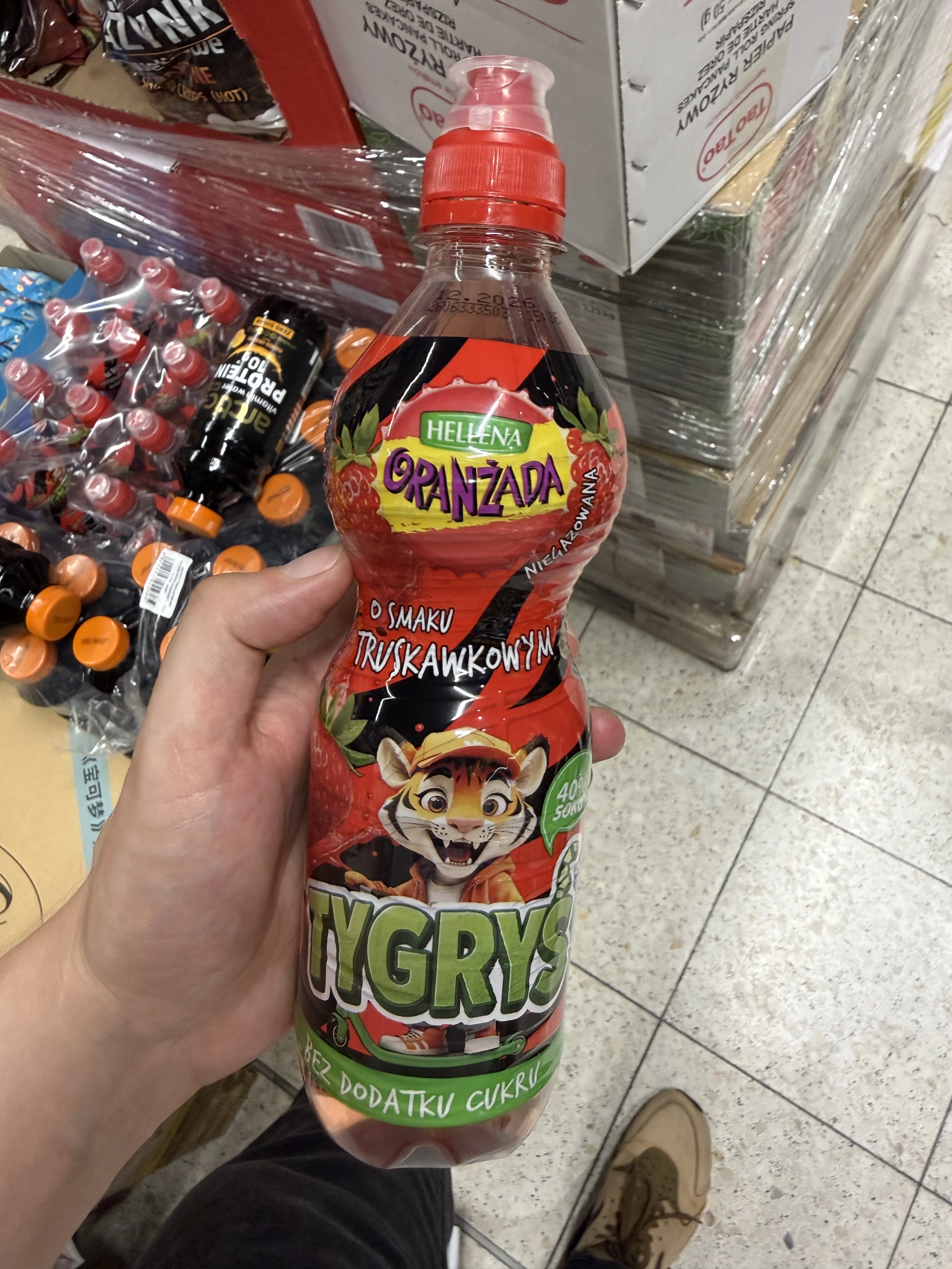 Hellena Oranżada Tygrys o smaku truskawkowym | 500ml