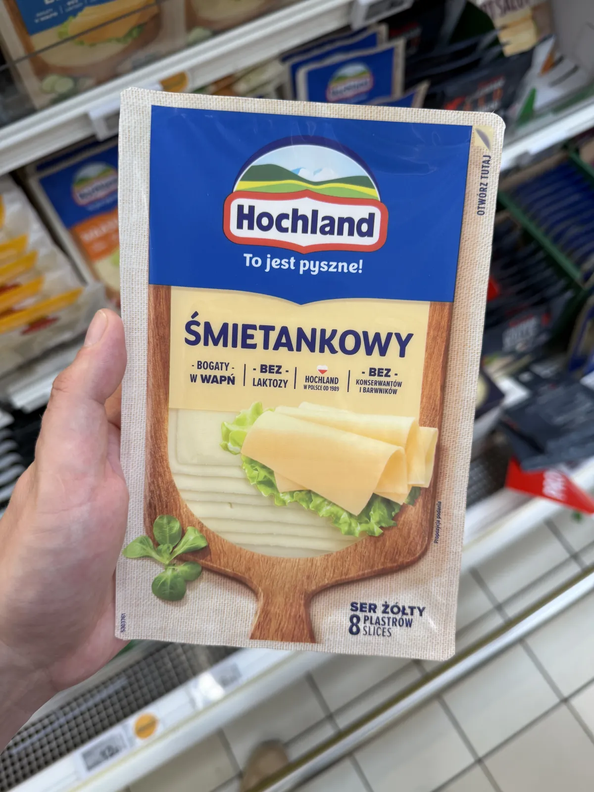 Hochland Śmietankowy ser żółty w plastrach | 135g